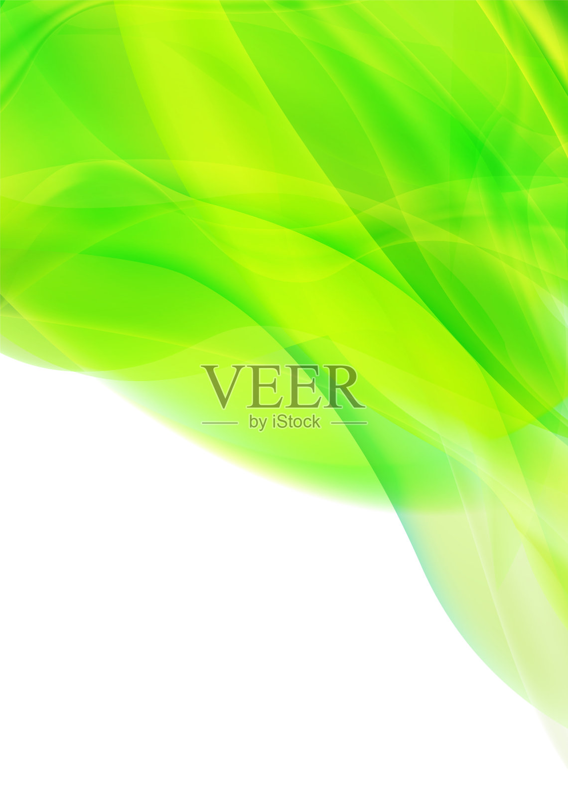 绿色形象。阳光透过新鲜的绿色植物的背景图像。插画图片素材