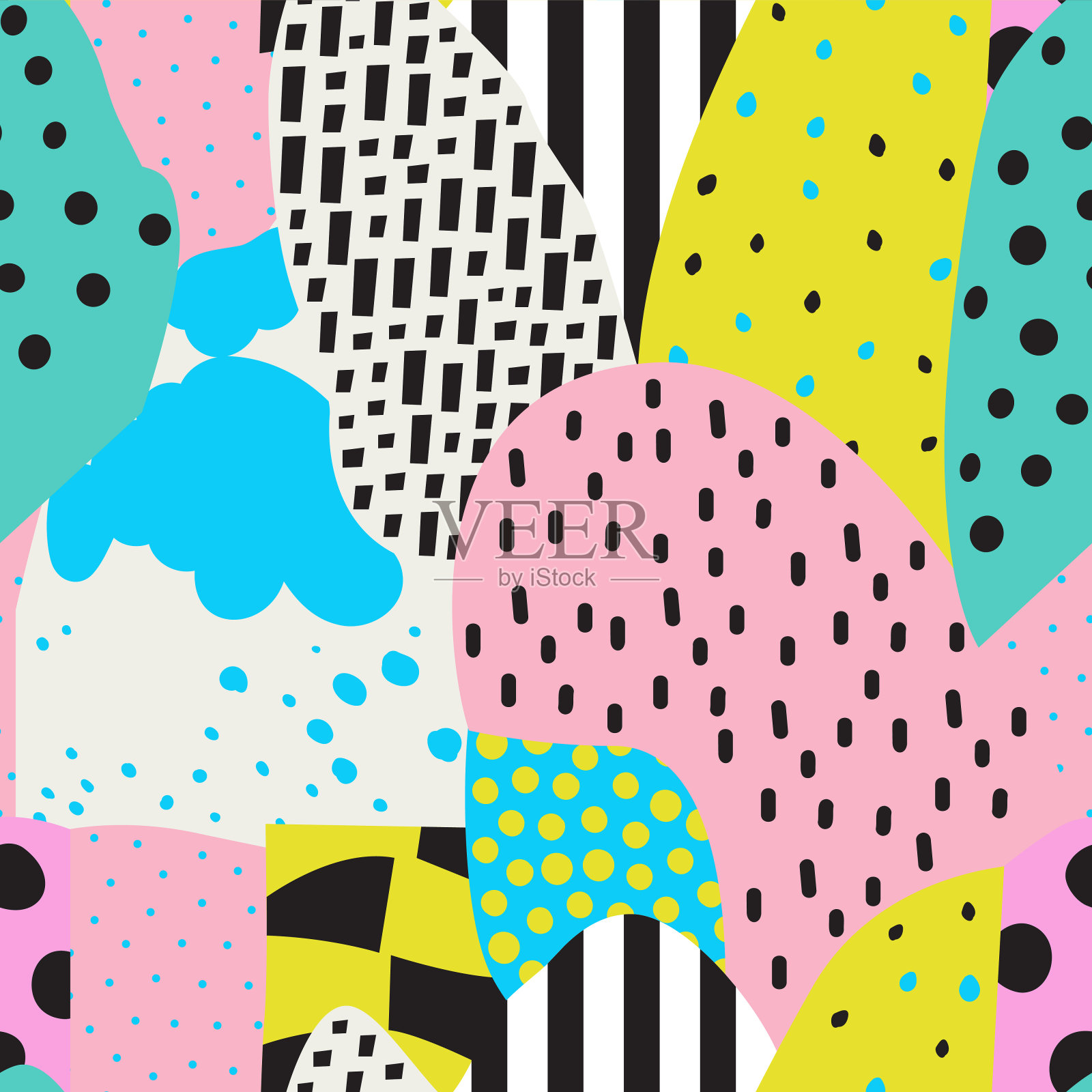 彩色抽象几何无缝图案插画图片素材