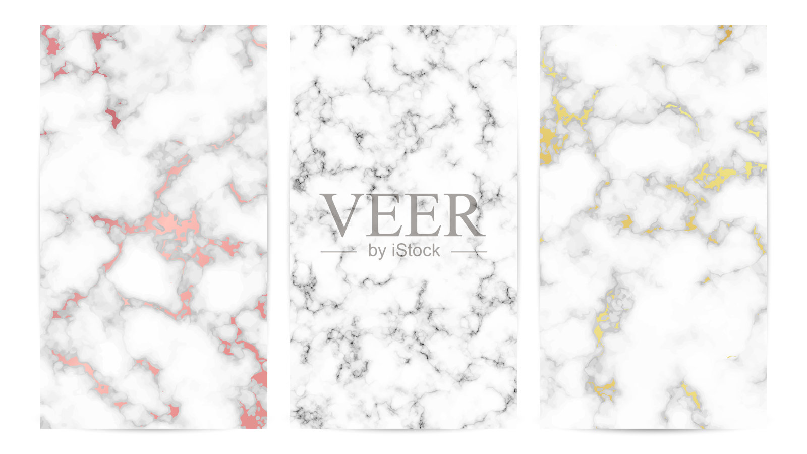 一套大理石纹理背景插画图片素材