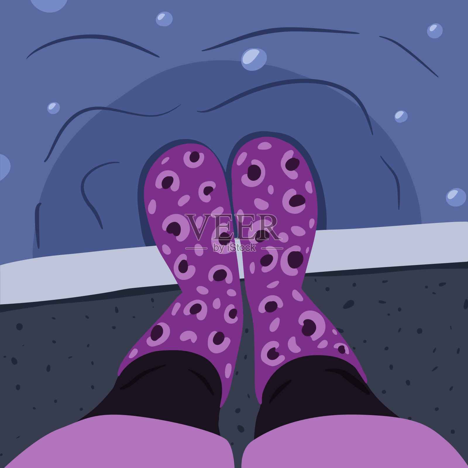 腿有问题。前视图。插画图片素材