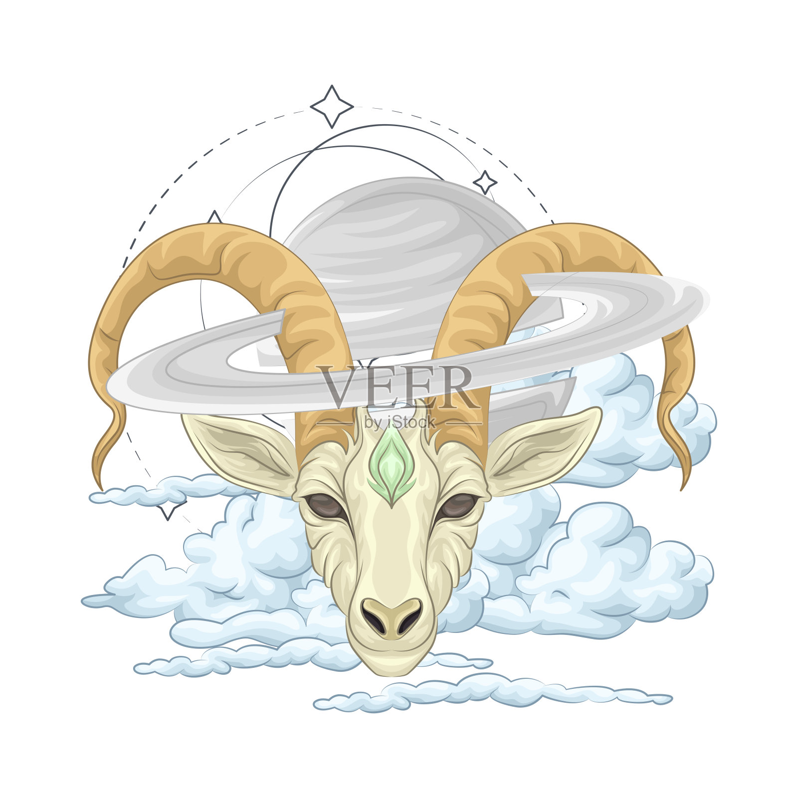 摩羯座插画图片素材