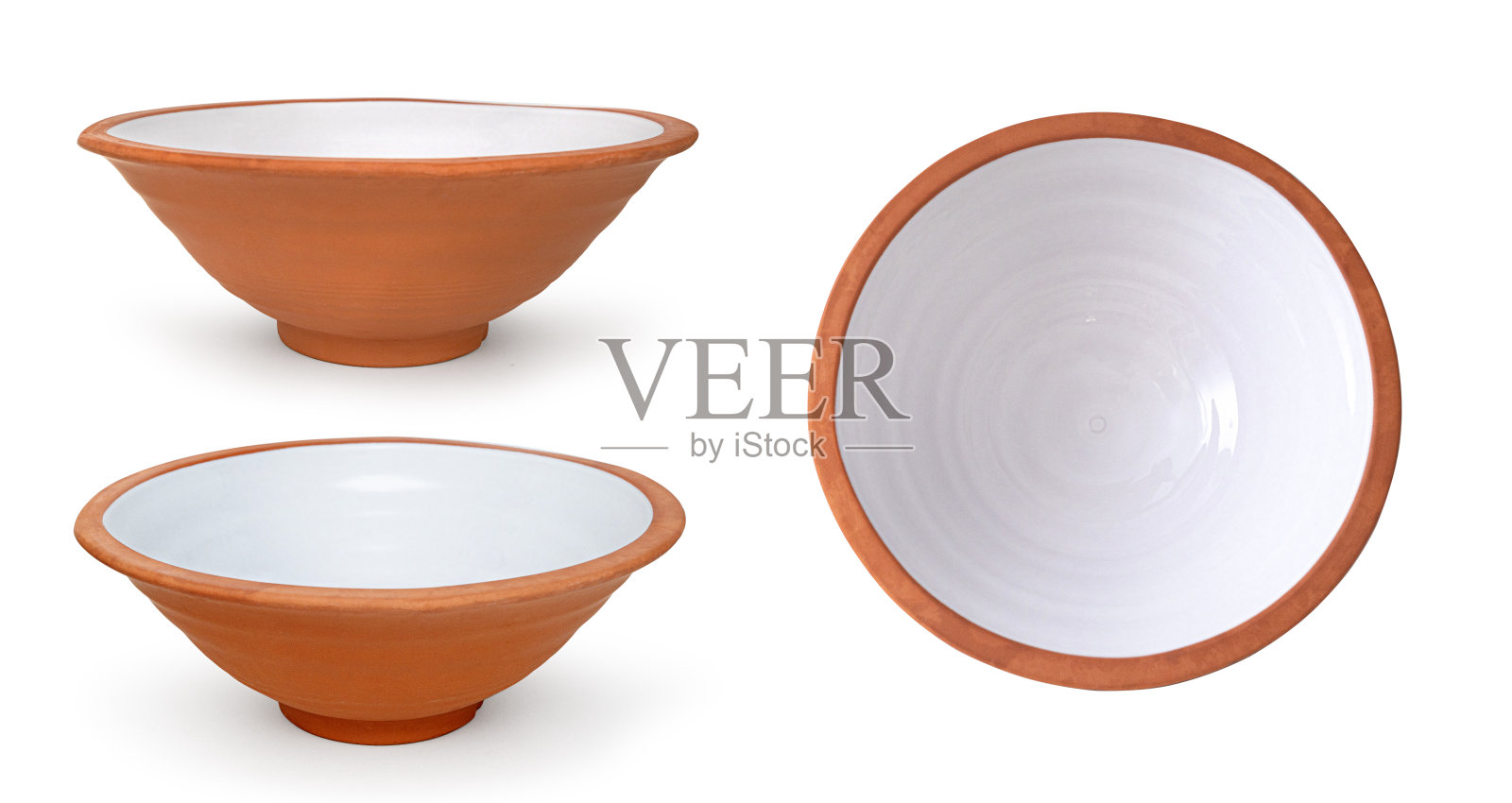 隔离的空陶瓷碗照片摄影图片