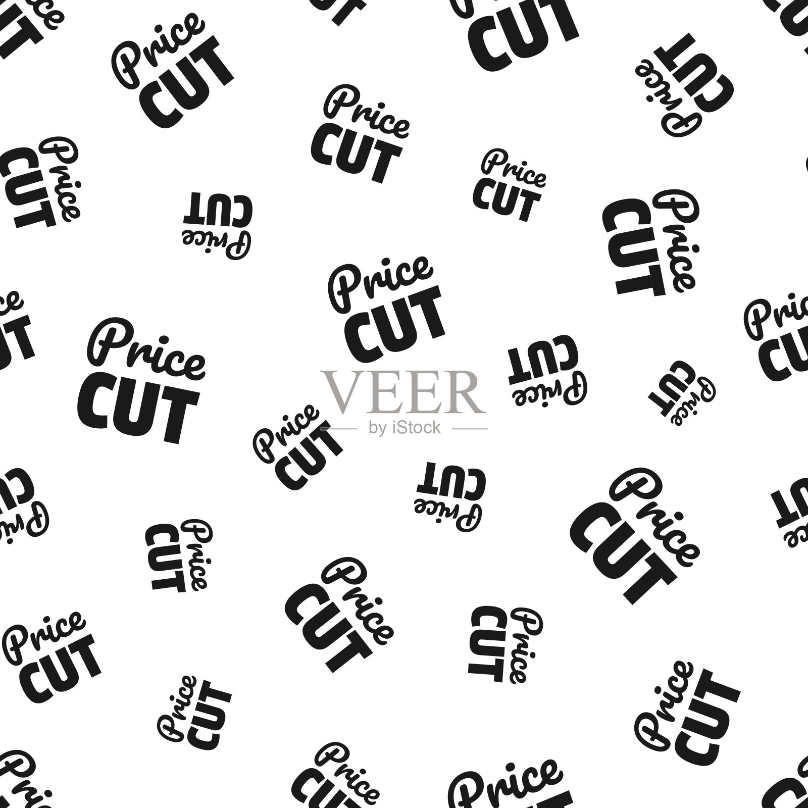 降价。无缝模式。白色背景的图标插画图片素材