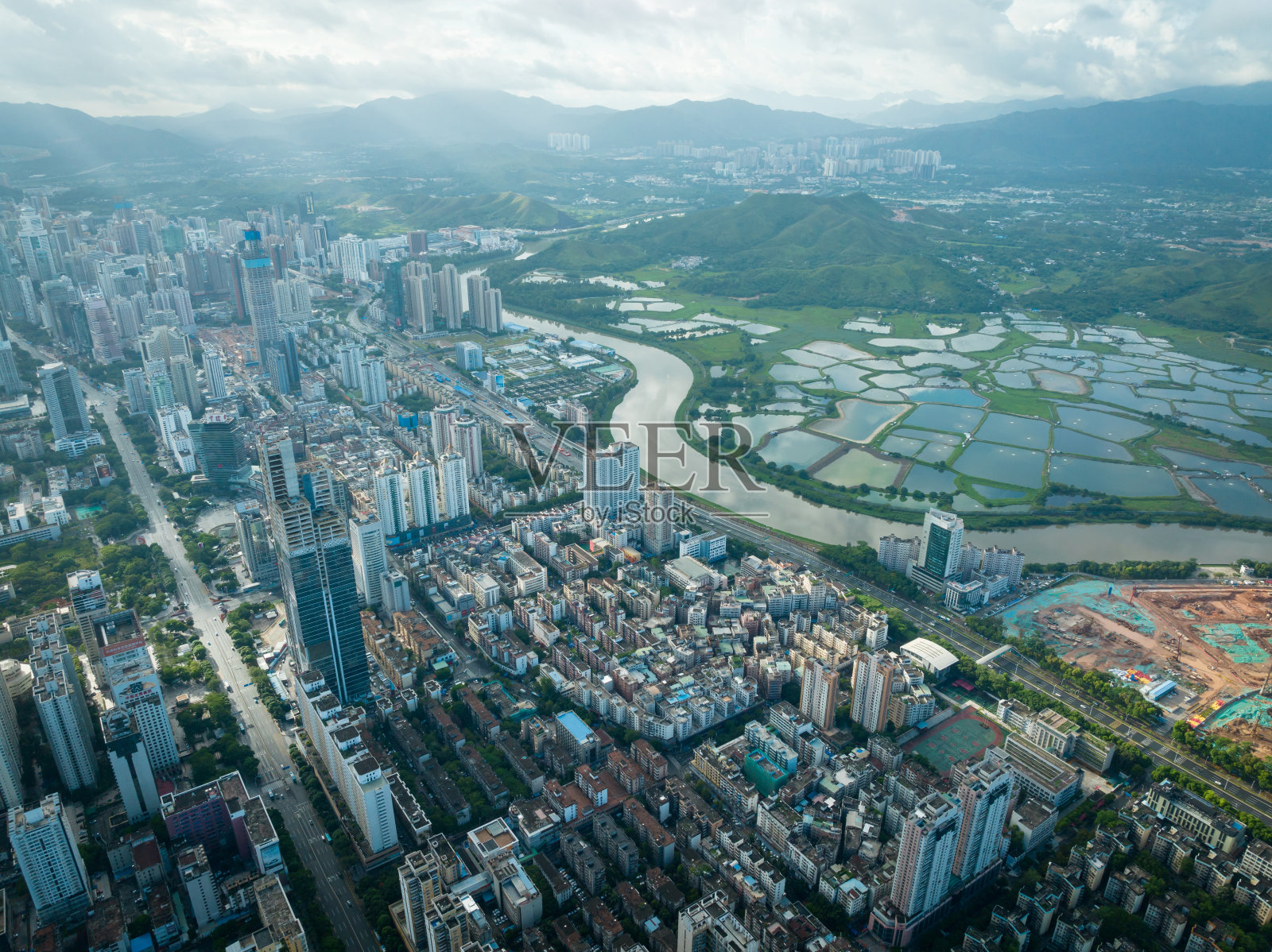 中国深圳的鸟瞰图照片摄影图片