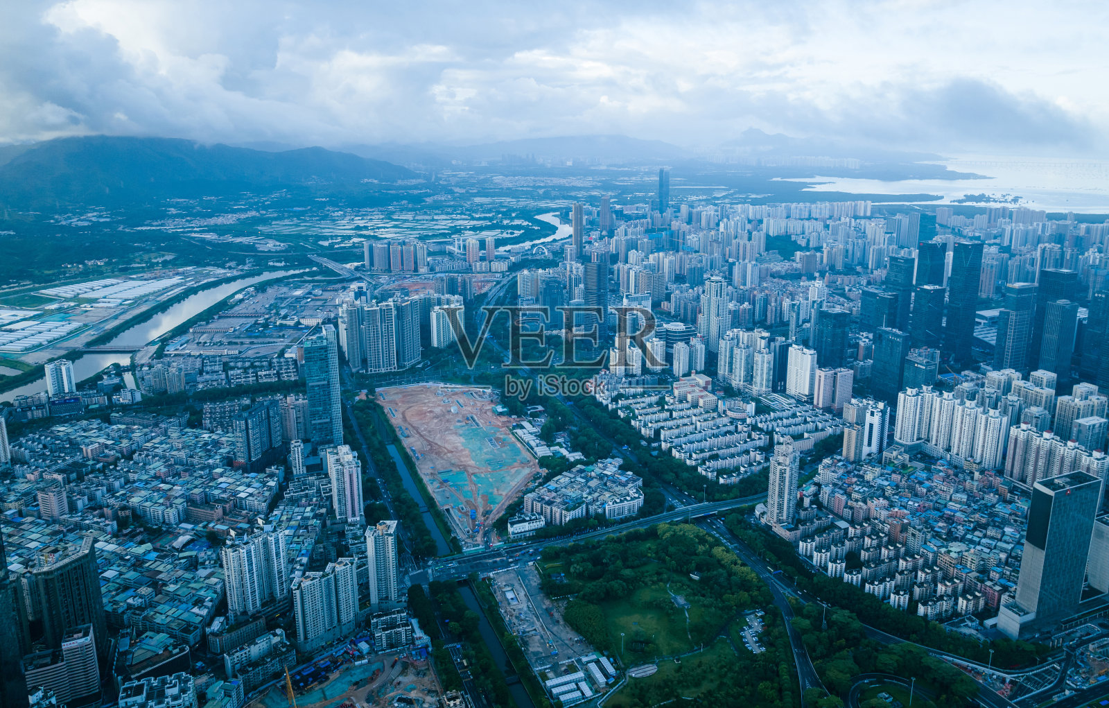 中国深圳的鸟瞰图照片摄影图片