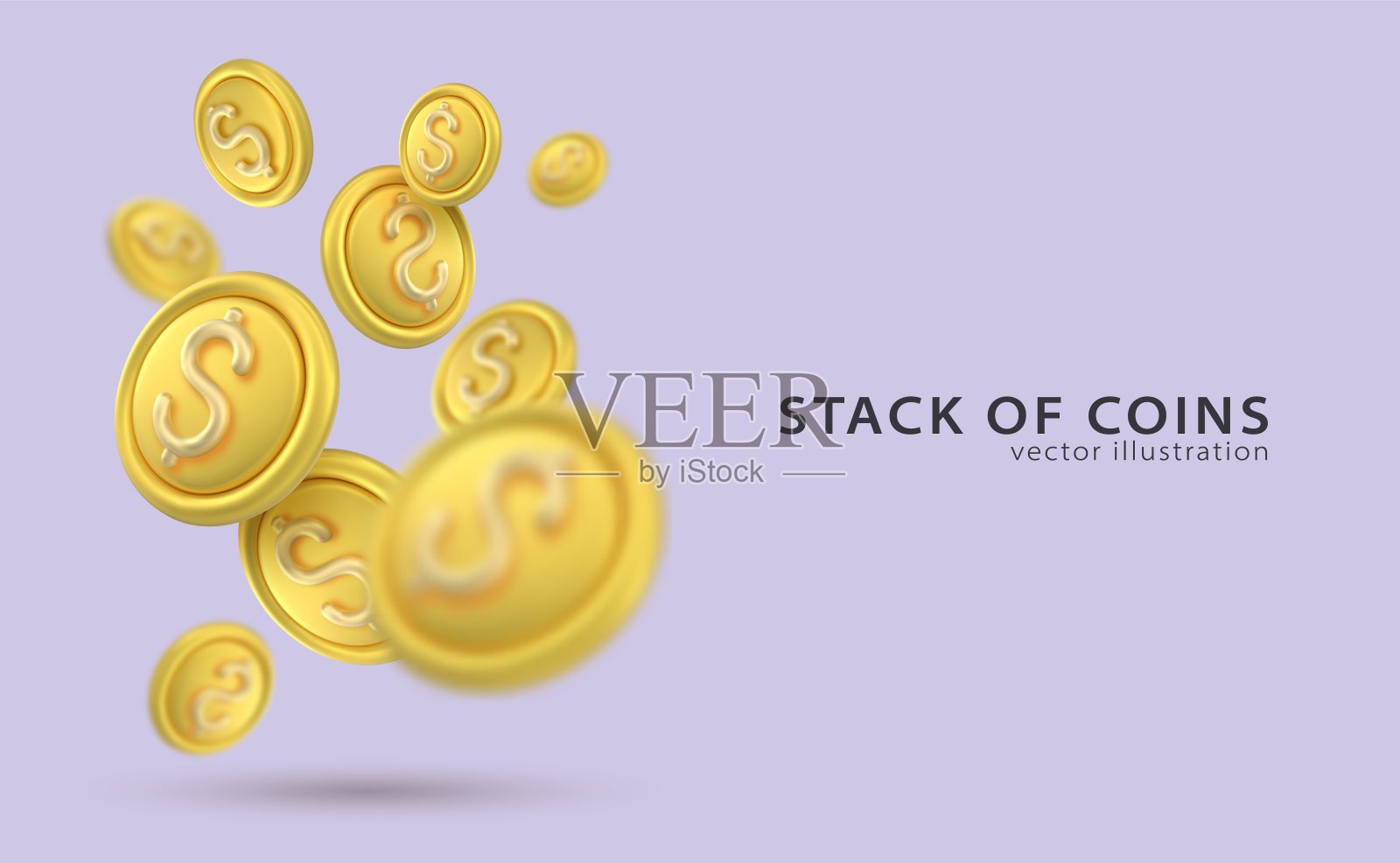 3D令牌硬币图标矢量插画图片素材