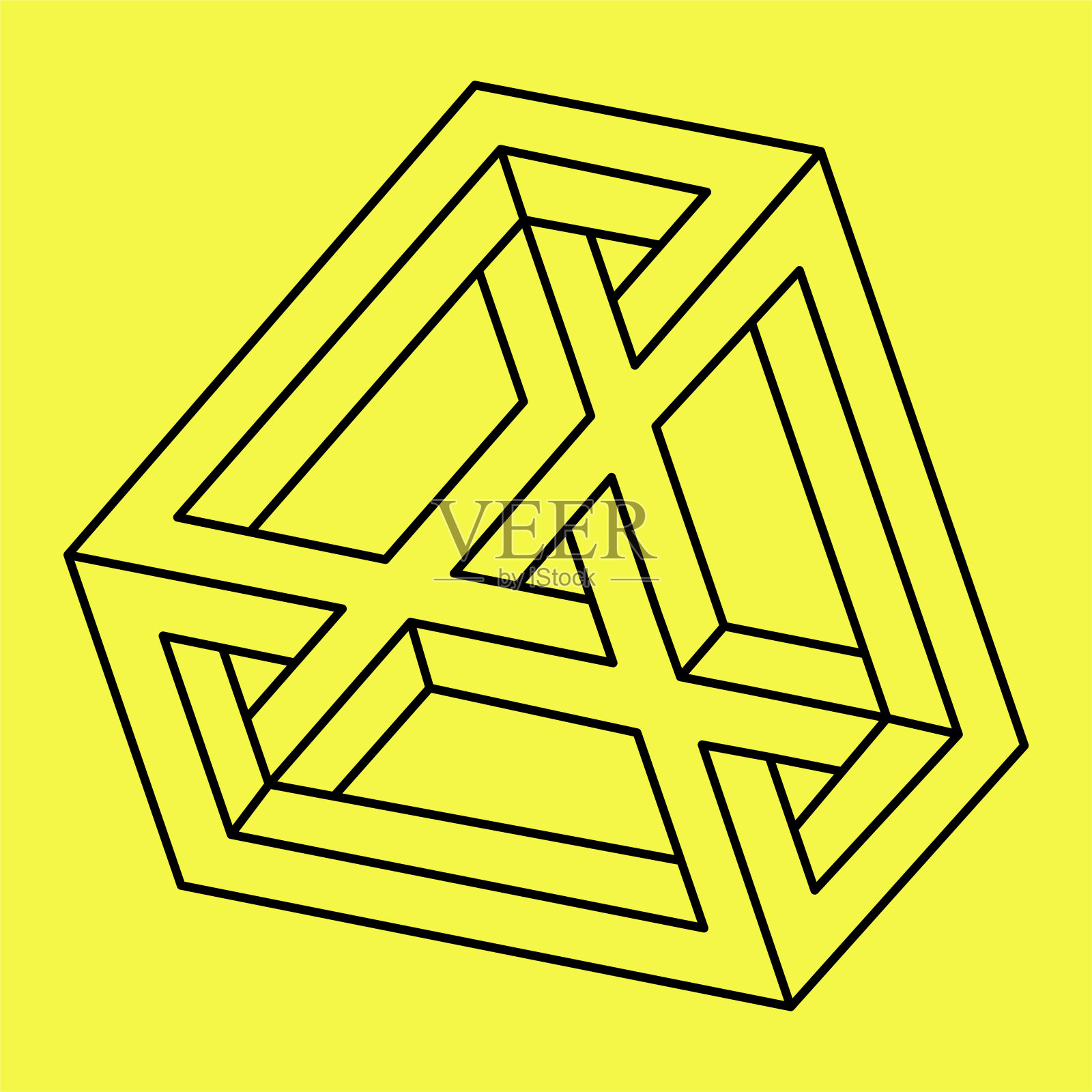 不可能的形状。光学错觉。神圣几何学。插画图片素材