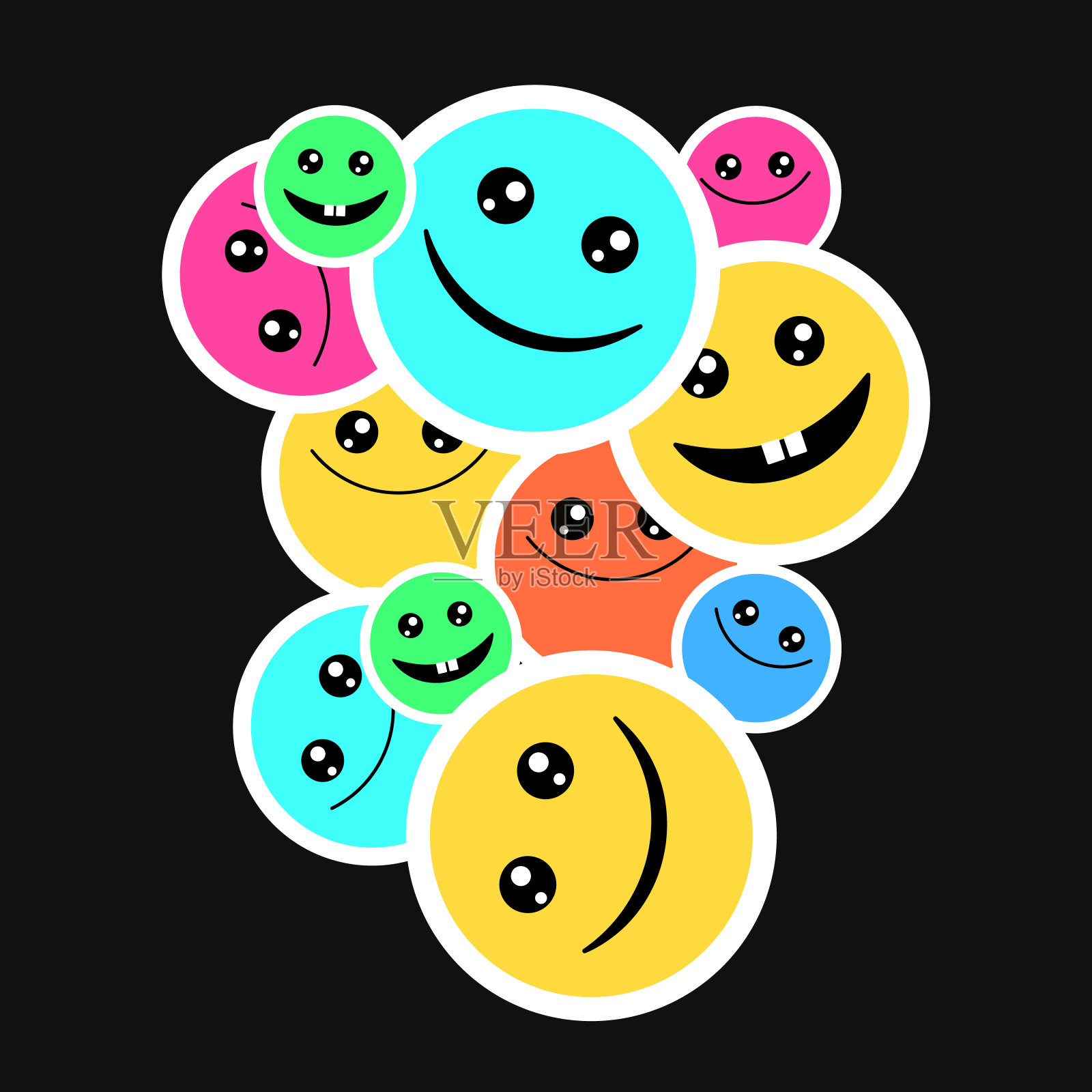 彩色表情包插画图片素材
