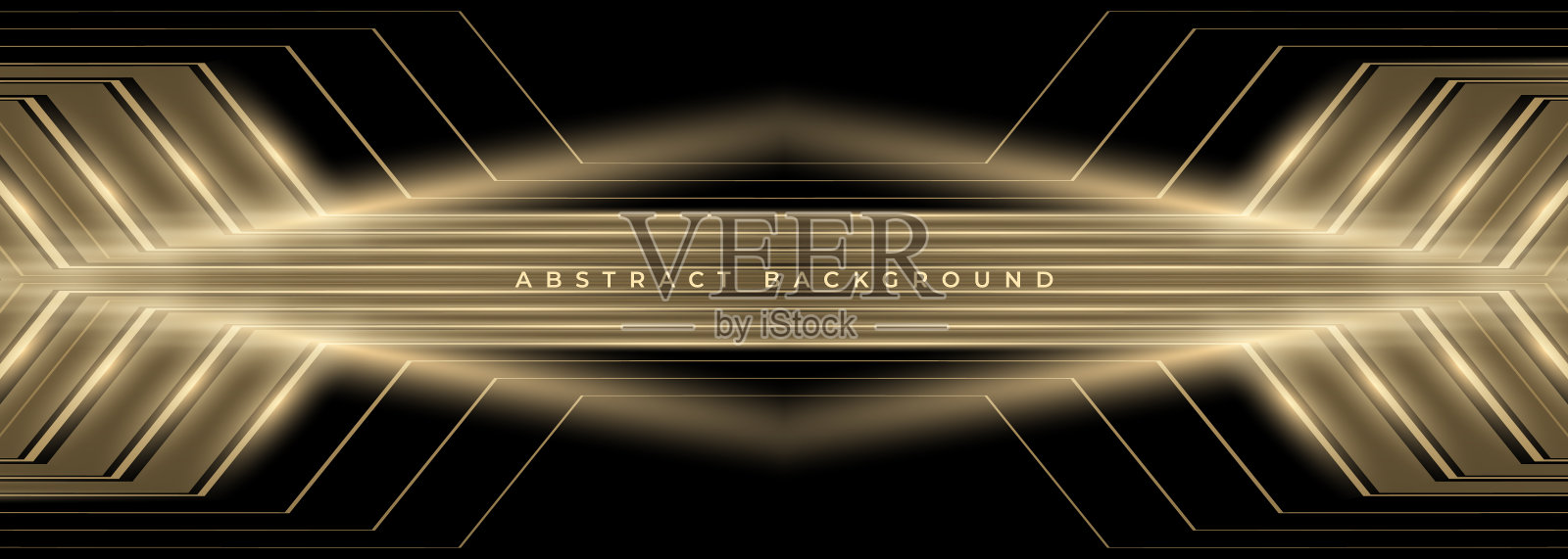 抽象豪华黑色和金色背景与箭头和角度。插画图片素材
