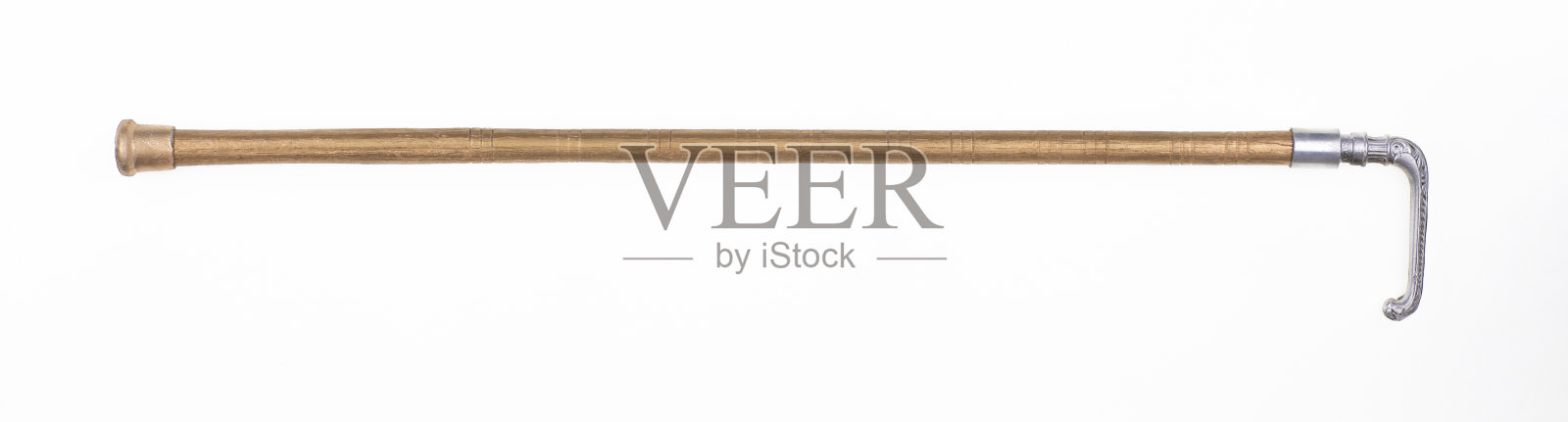 银色手杖孤立在白色背景上照片摄影图片