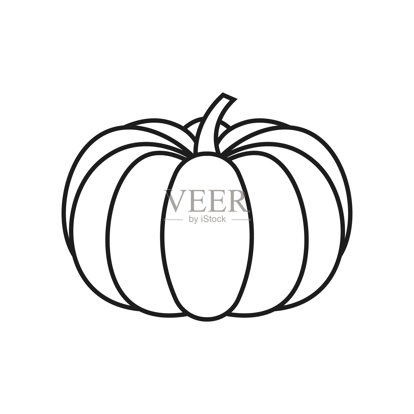 南瓜图标。向量。行风格。插画图片素材