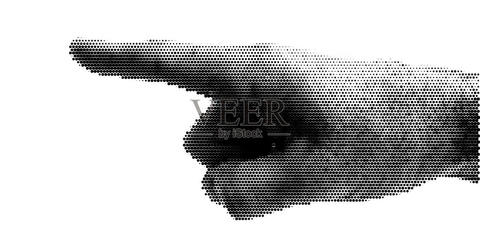 半色调点缀男性手指点。矢量纹理的人的手臂新潮的y2k复古拼贴插画图片素材