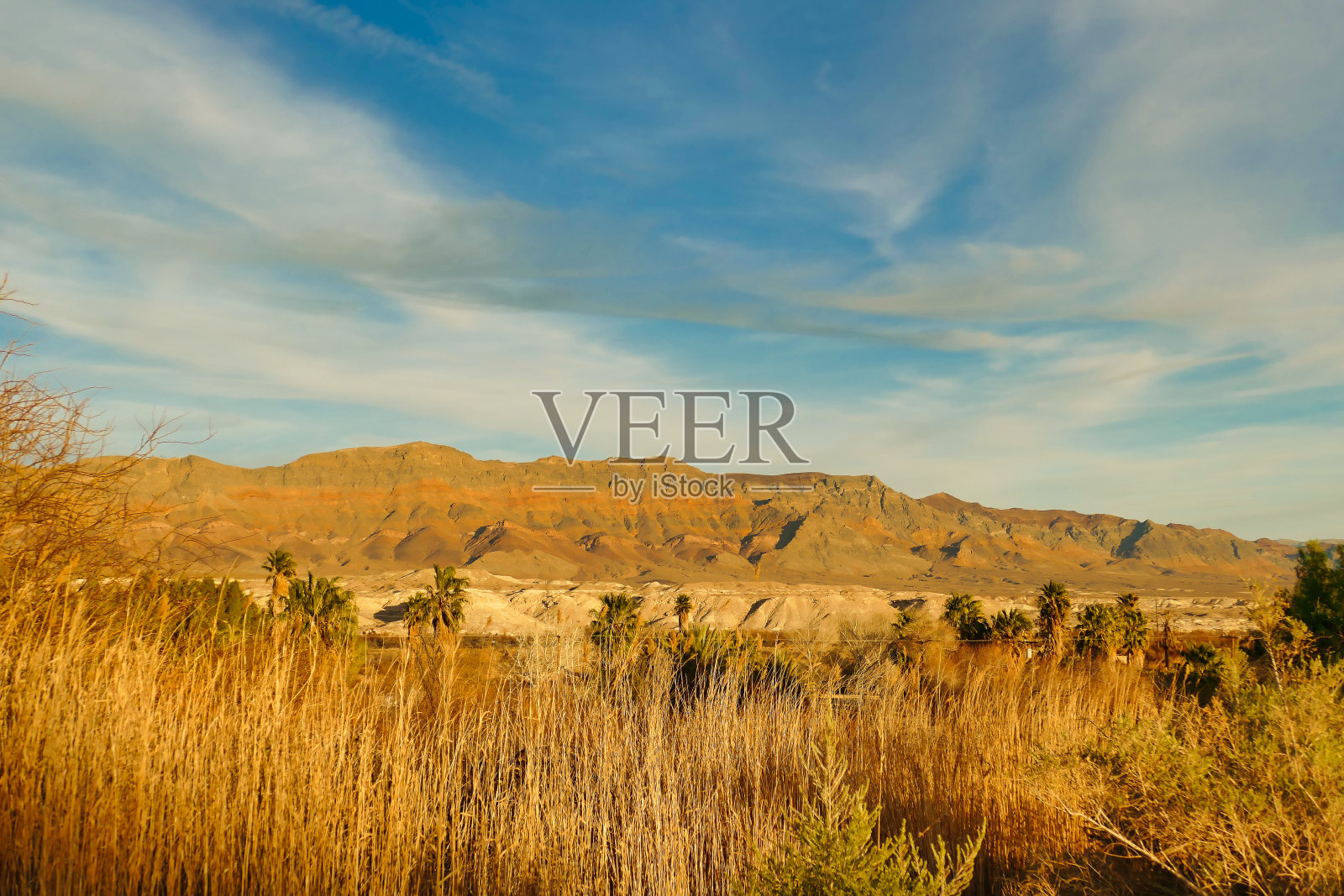 位于美国内华达州阿玛戈萨山谷的阿什梅多斯国家野生动物保护区附近的光秃秃的山脉照片摄影图片