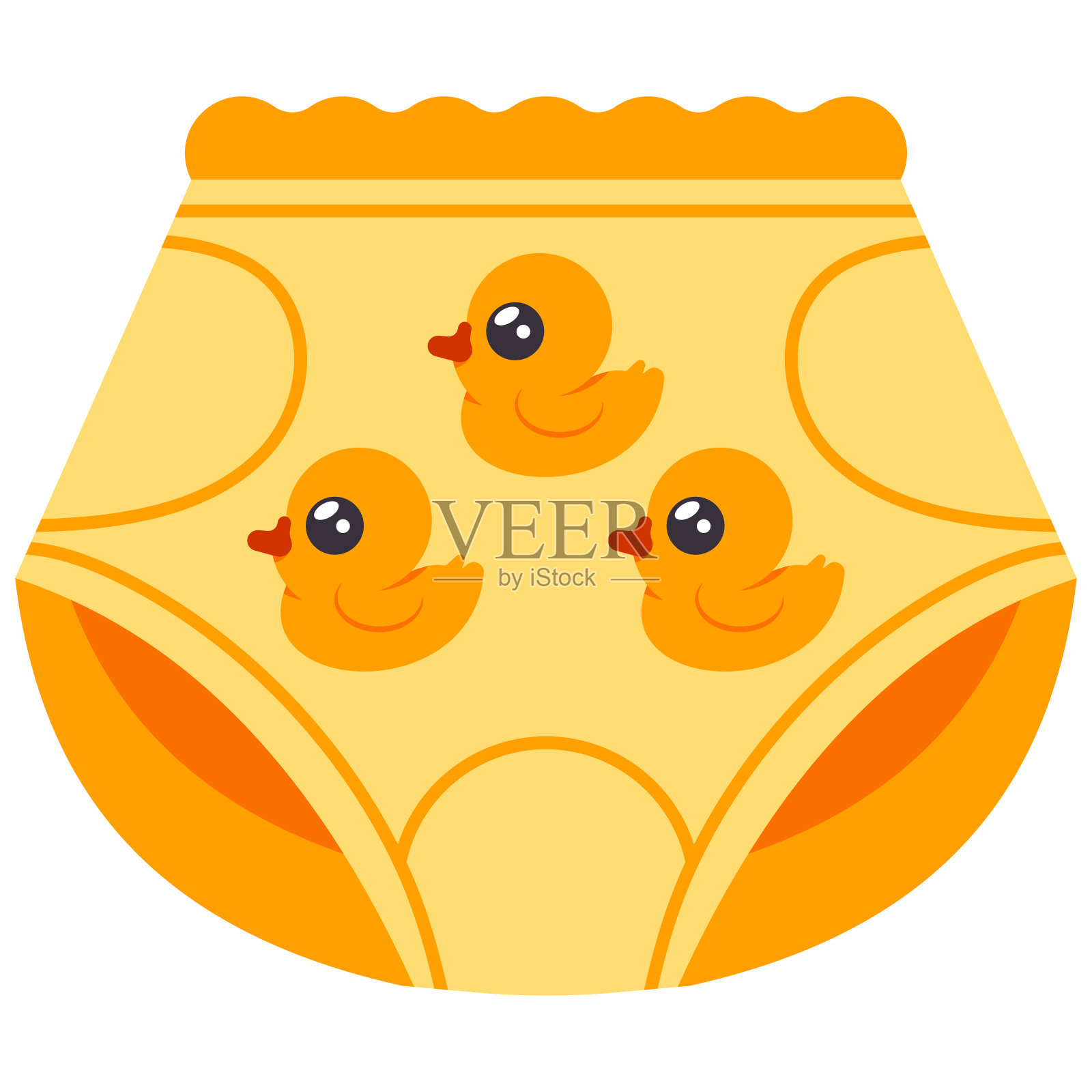 防水婴儿训练裤矢量卡通插图孤立在一个白色的背景。插画图片素材