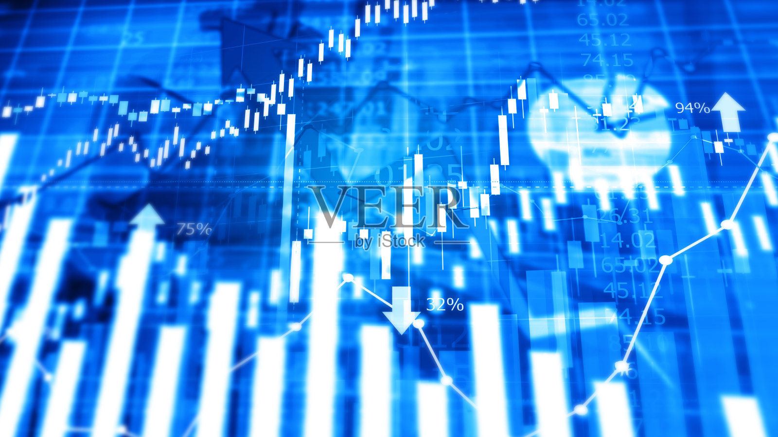 股票图表显示利润增长照片摄影图片