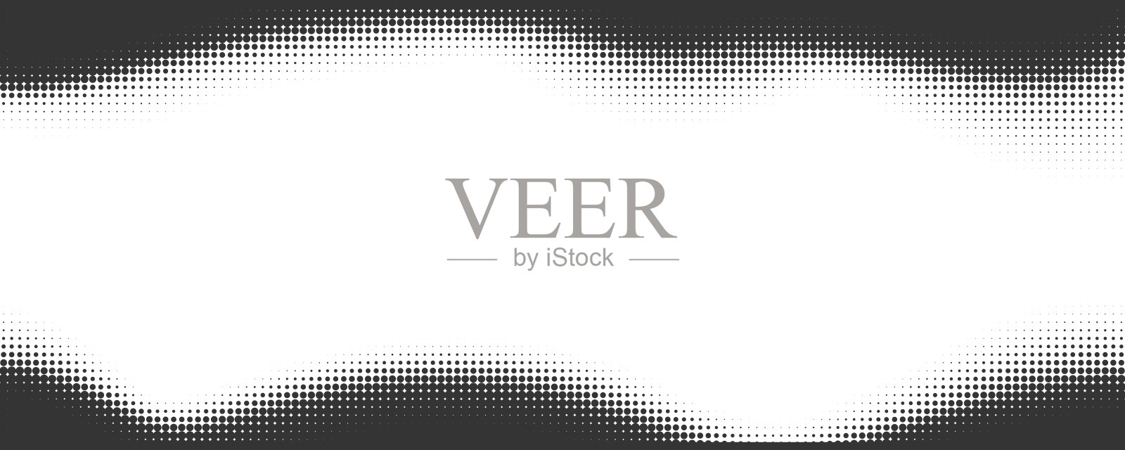 点矢量背景与半色调效果。喜剧波浪形渐变边界上的白色背景。旧的颗粒抽象框架。复古的图形纹理。插画图片素材