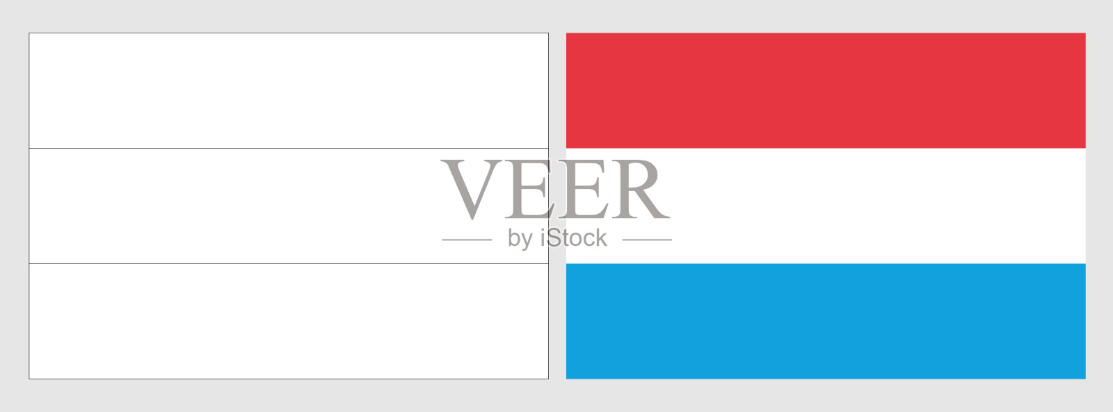 卢森堡国旗矢量着色图案插画图片素材