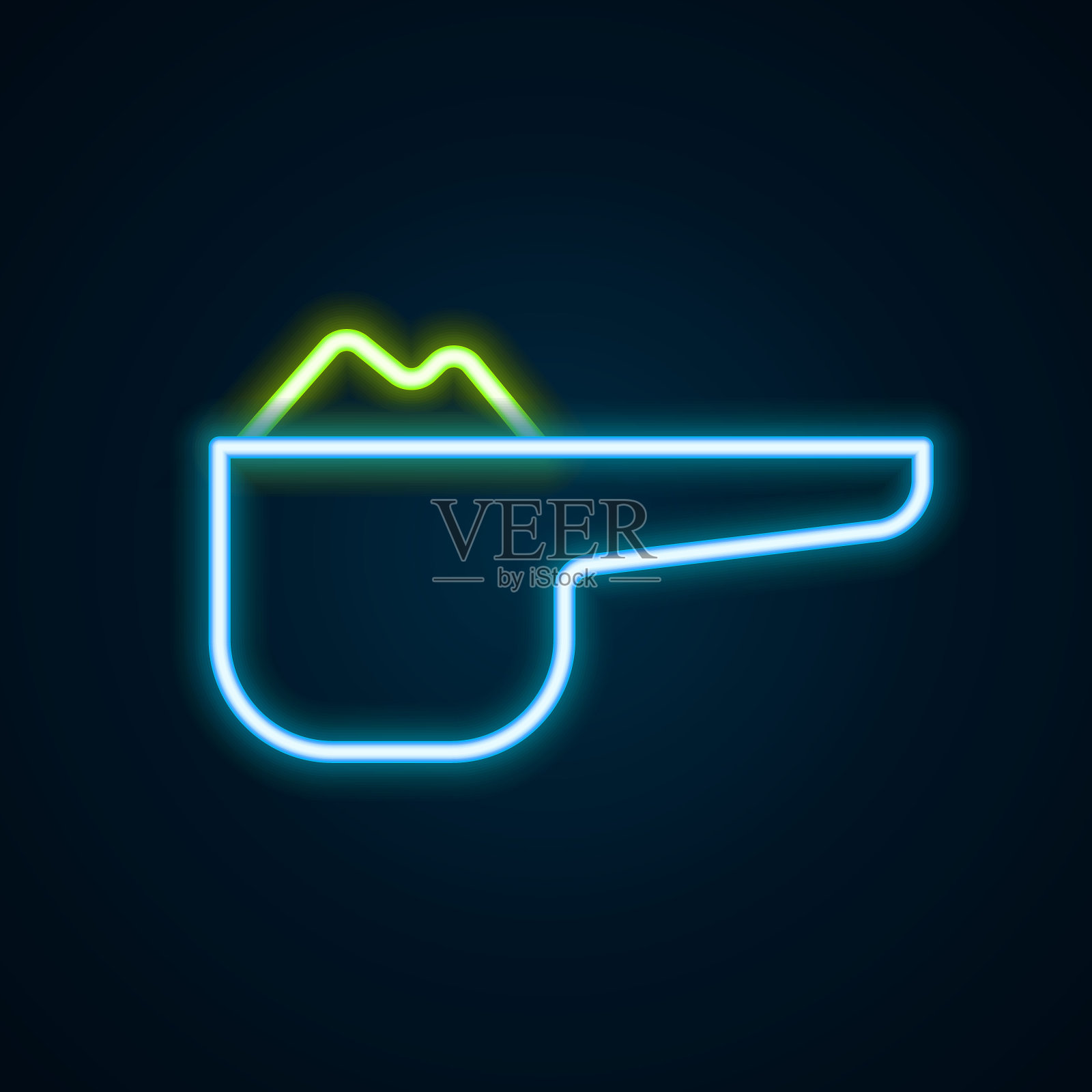 发光的霓虹灯线运动营养健美蛋白质能量饮料和食品图标孤立的黑色背景。色彩缤纷的轮廓概念。向量插画图片素材