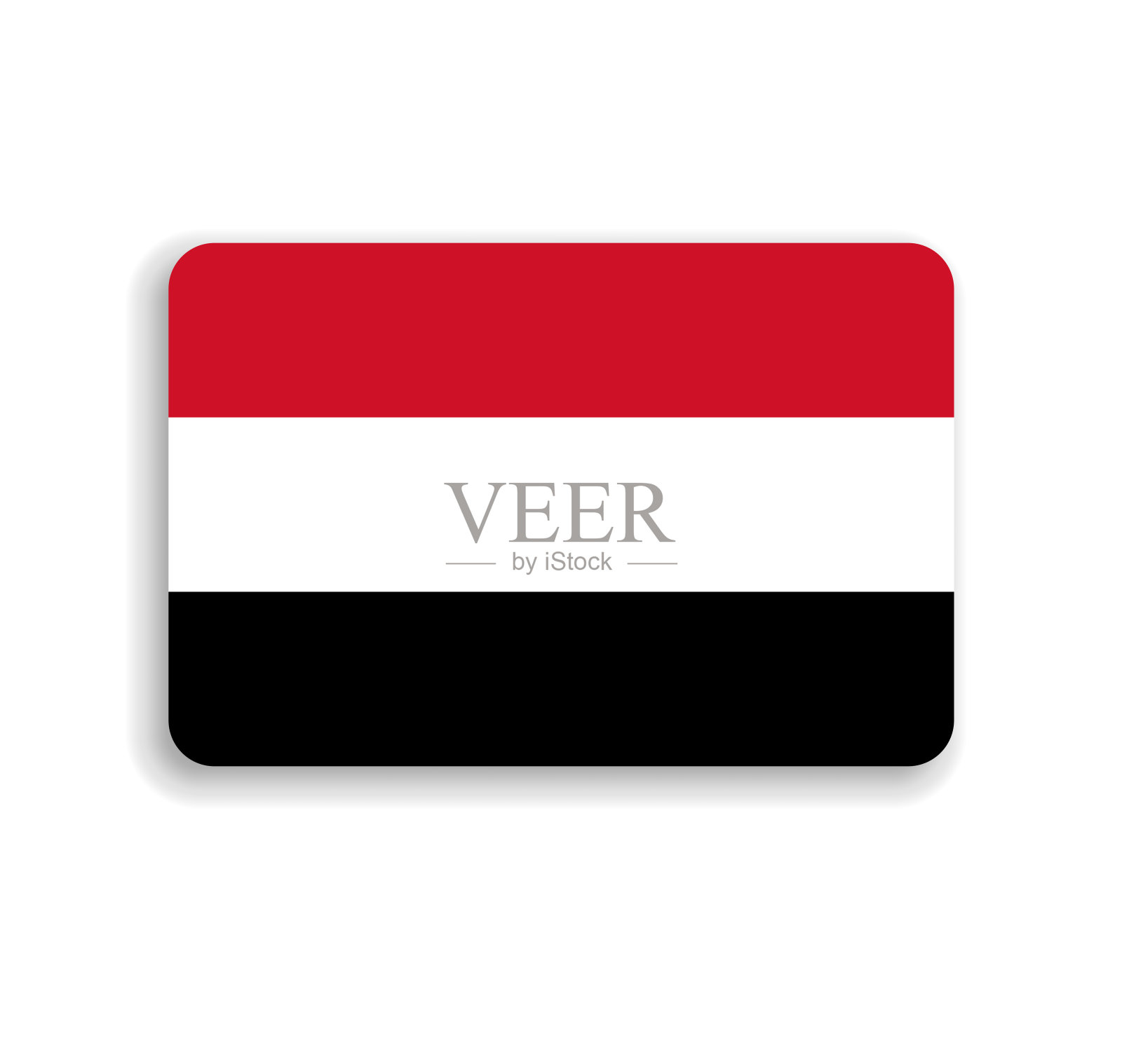 也门的圆角矩形矢量旗插画图片素材