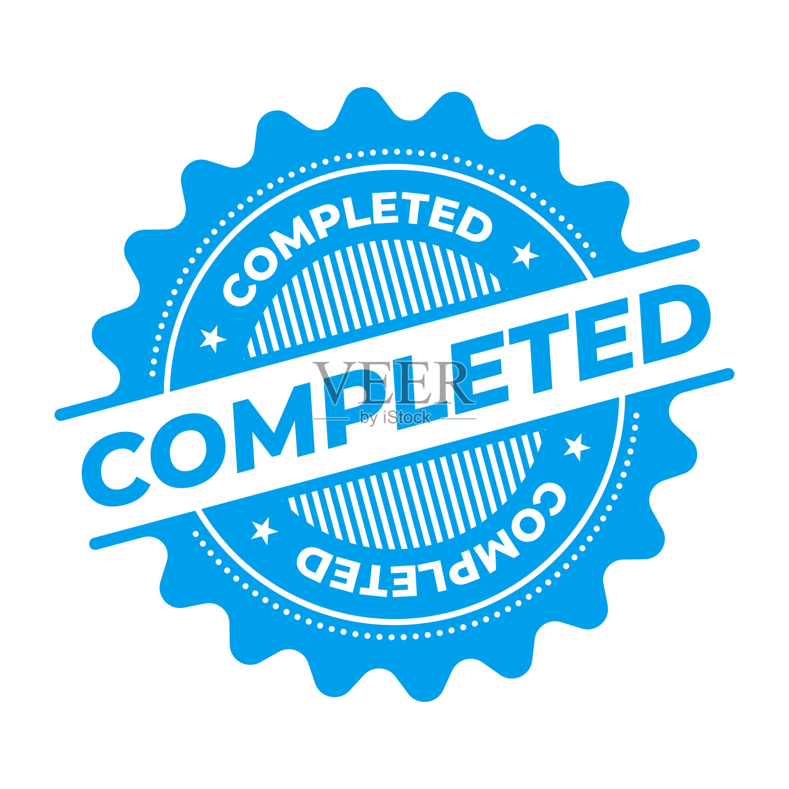 完成课程的矢量邮票设计插画图片素材