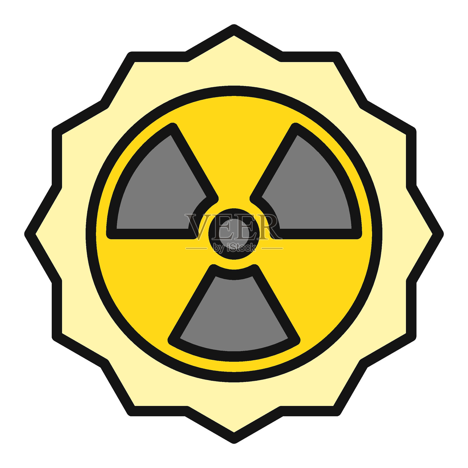 从太阳矢量辐射放射性太阳能彩色图标或标志插画图片素材