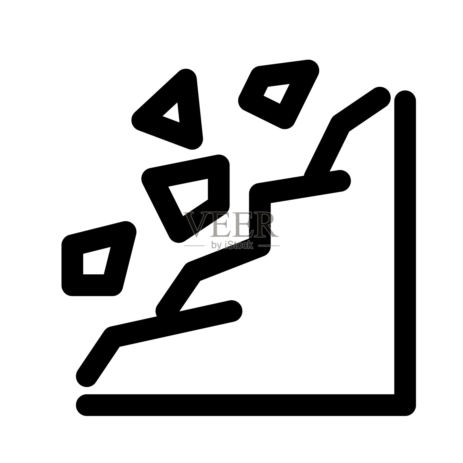 线条风格图标与灾害、自然灾害、保险有关插画图片素材