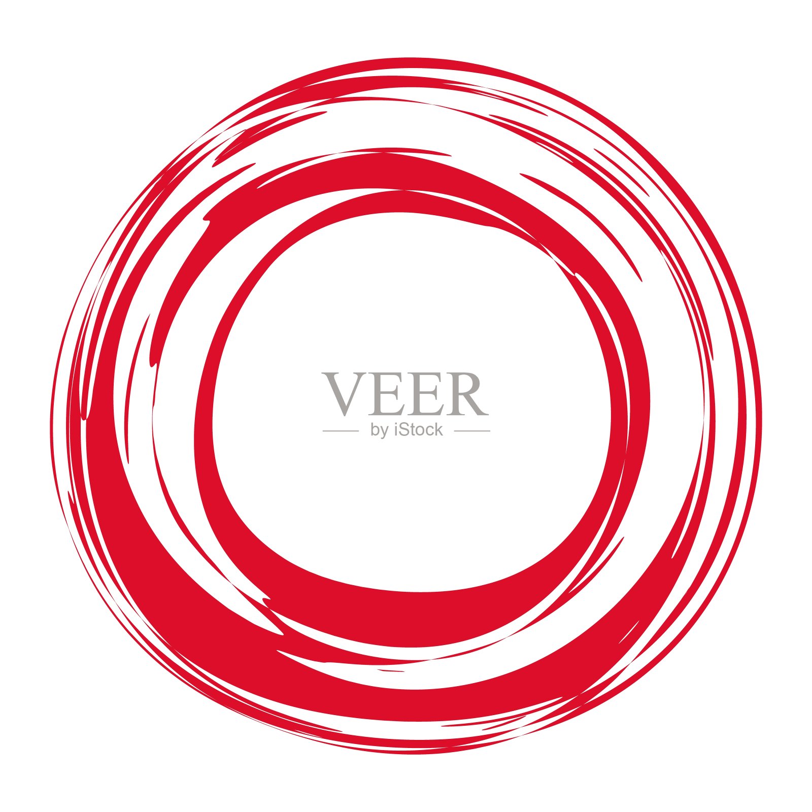 手绘红墨圈孤立在白色的背景插画图片素材