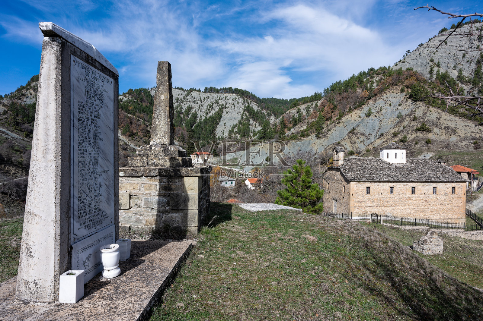 希腊的村庄照片摄影图片