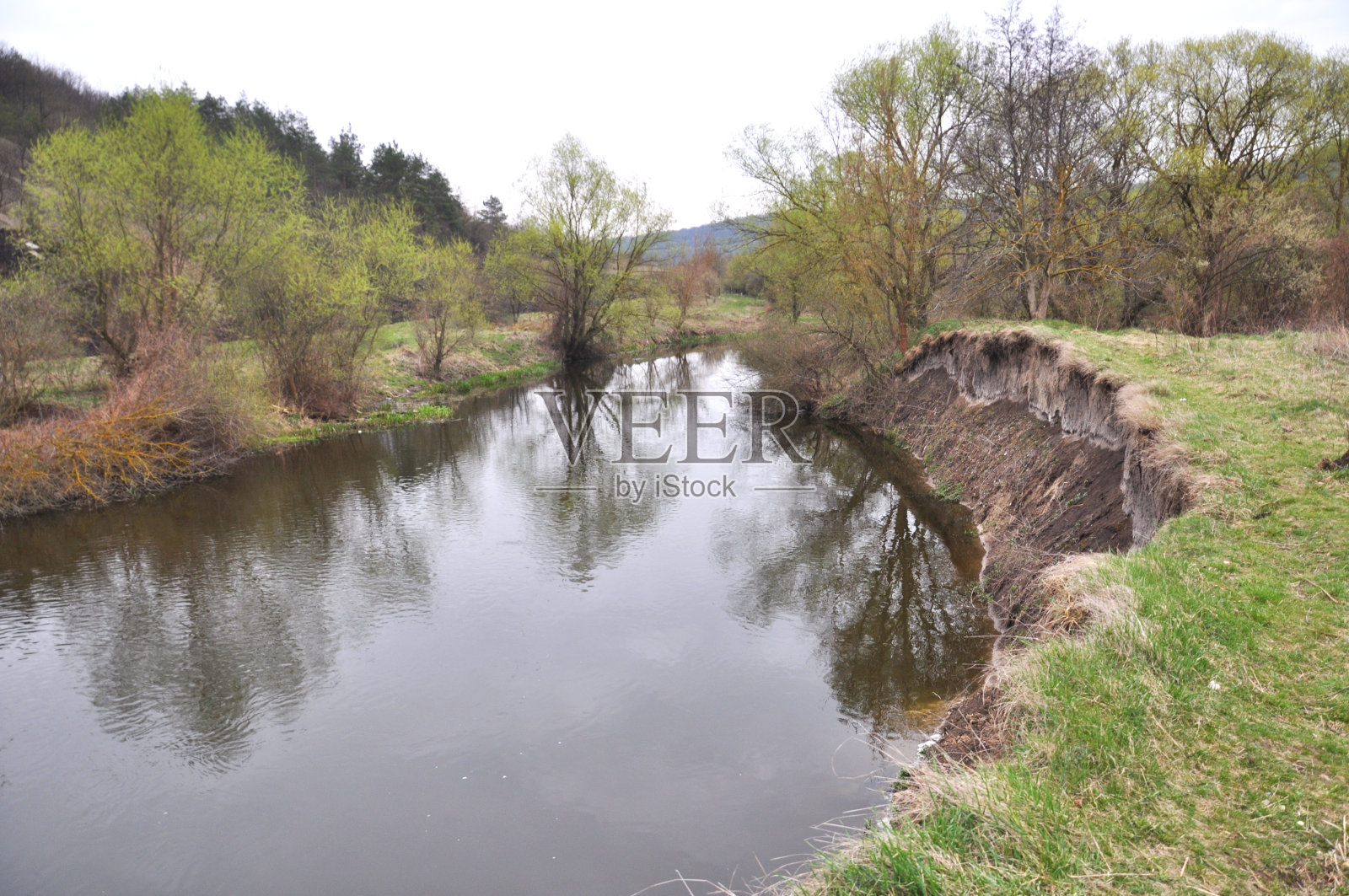 春天的风景有一条河照片摄影图片