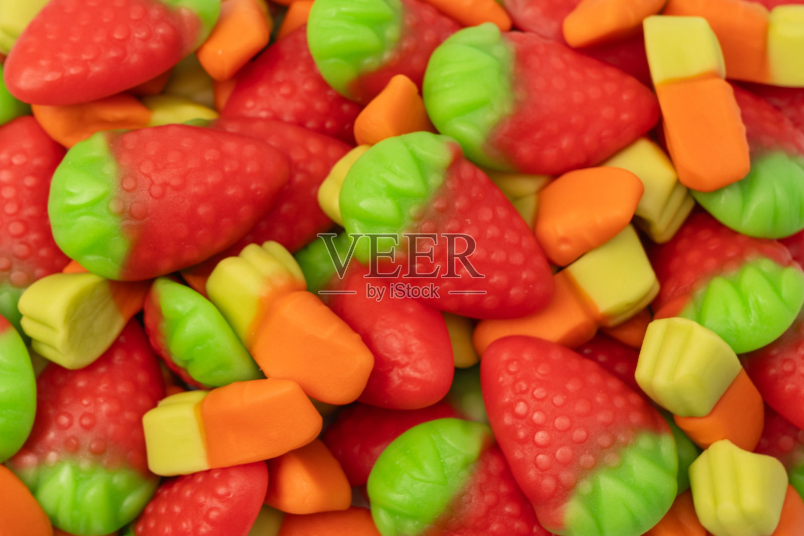 各色各色的软糖。果冻糖果。照片摄影图片