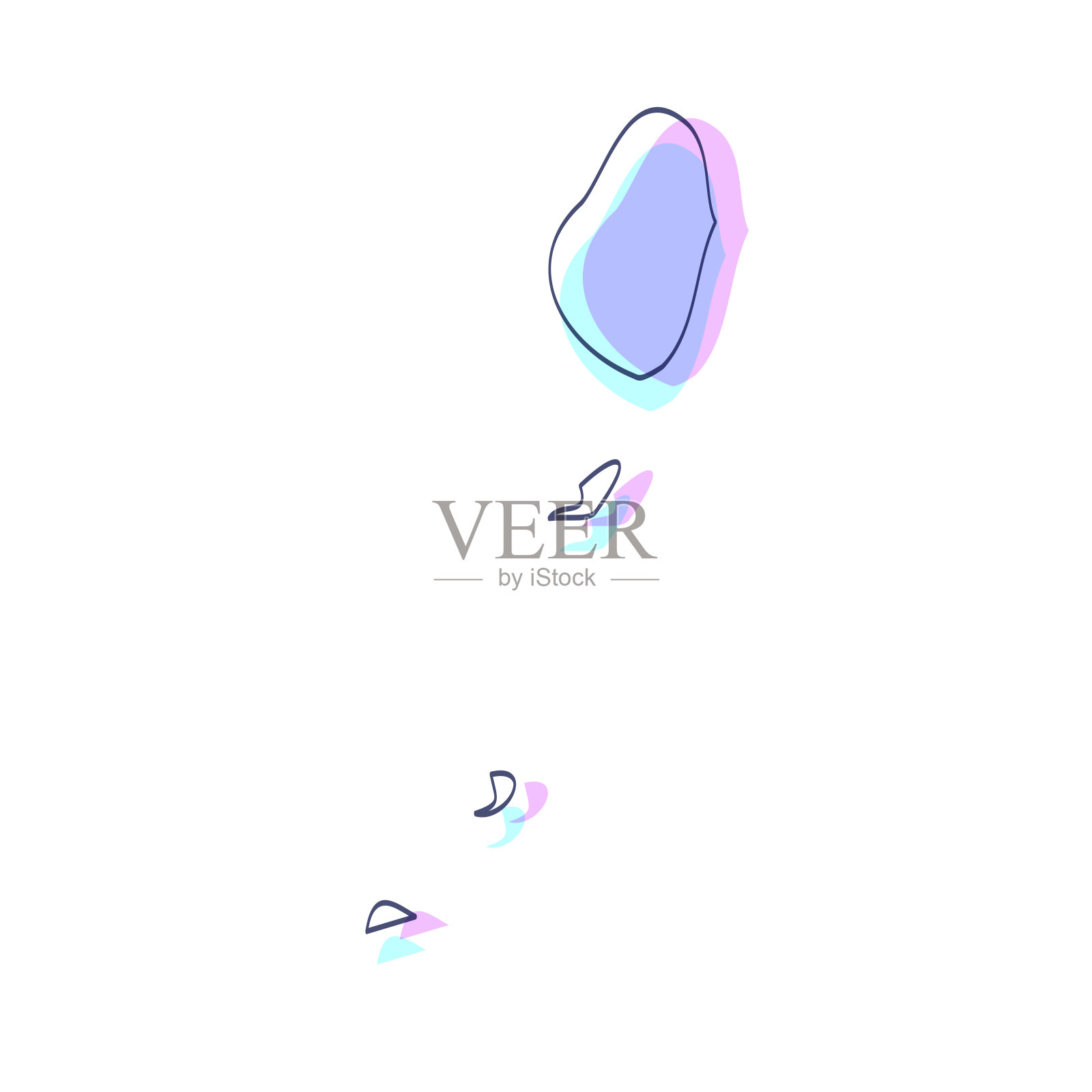 圣文森特和格林纳丁斯地图手绘-紫色与黑色轮廓-时尚的设计插画图片素材