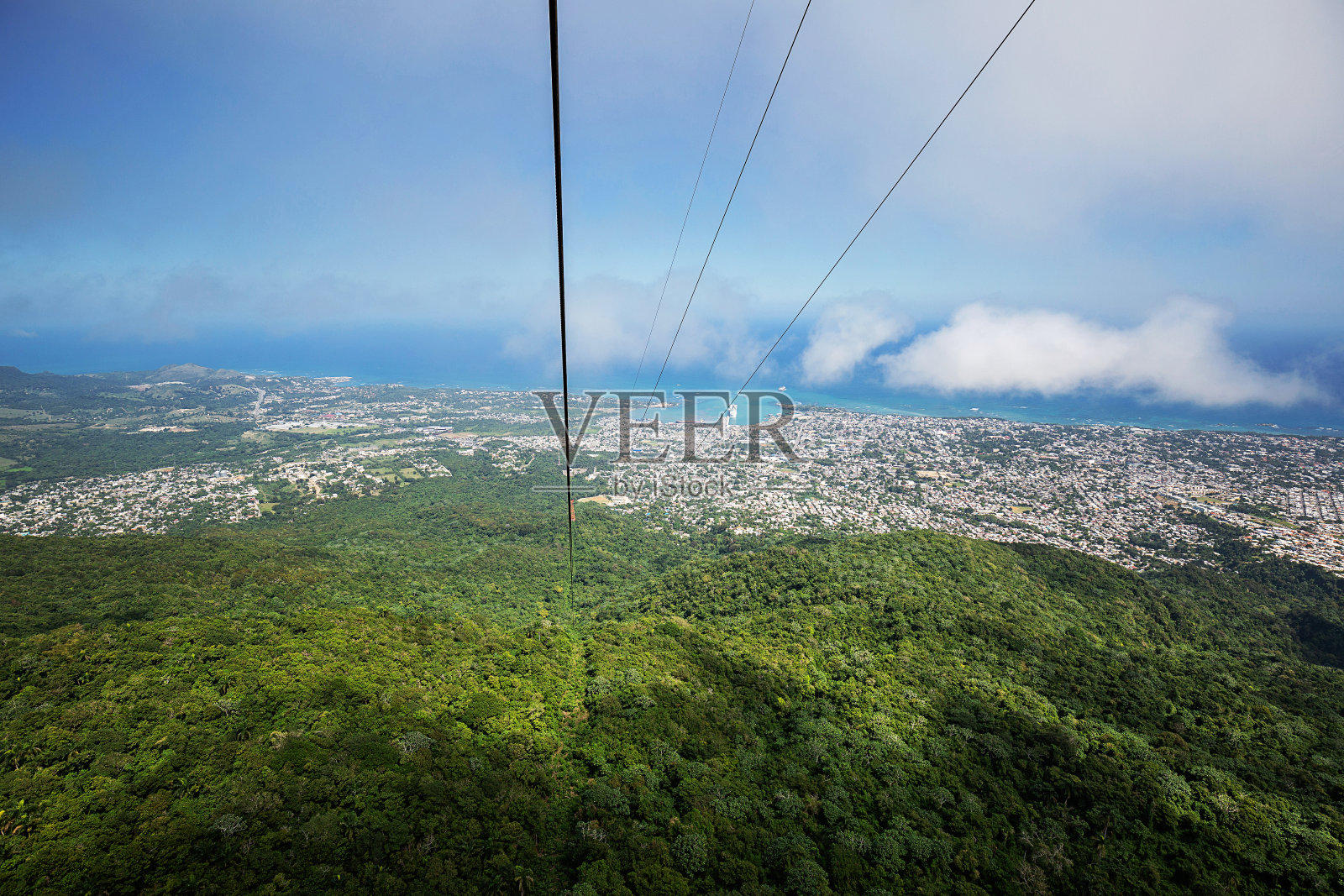 多米尼加共和国普拉塔港的Teleferico。照片摄影图片