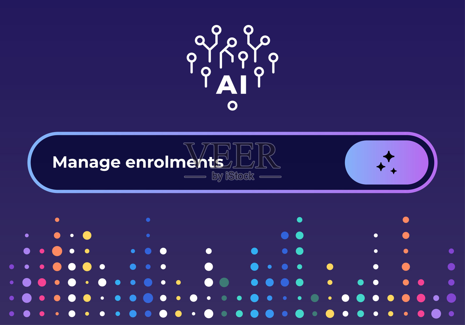 AI聊天屏幕的课程管理插画图片素材