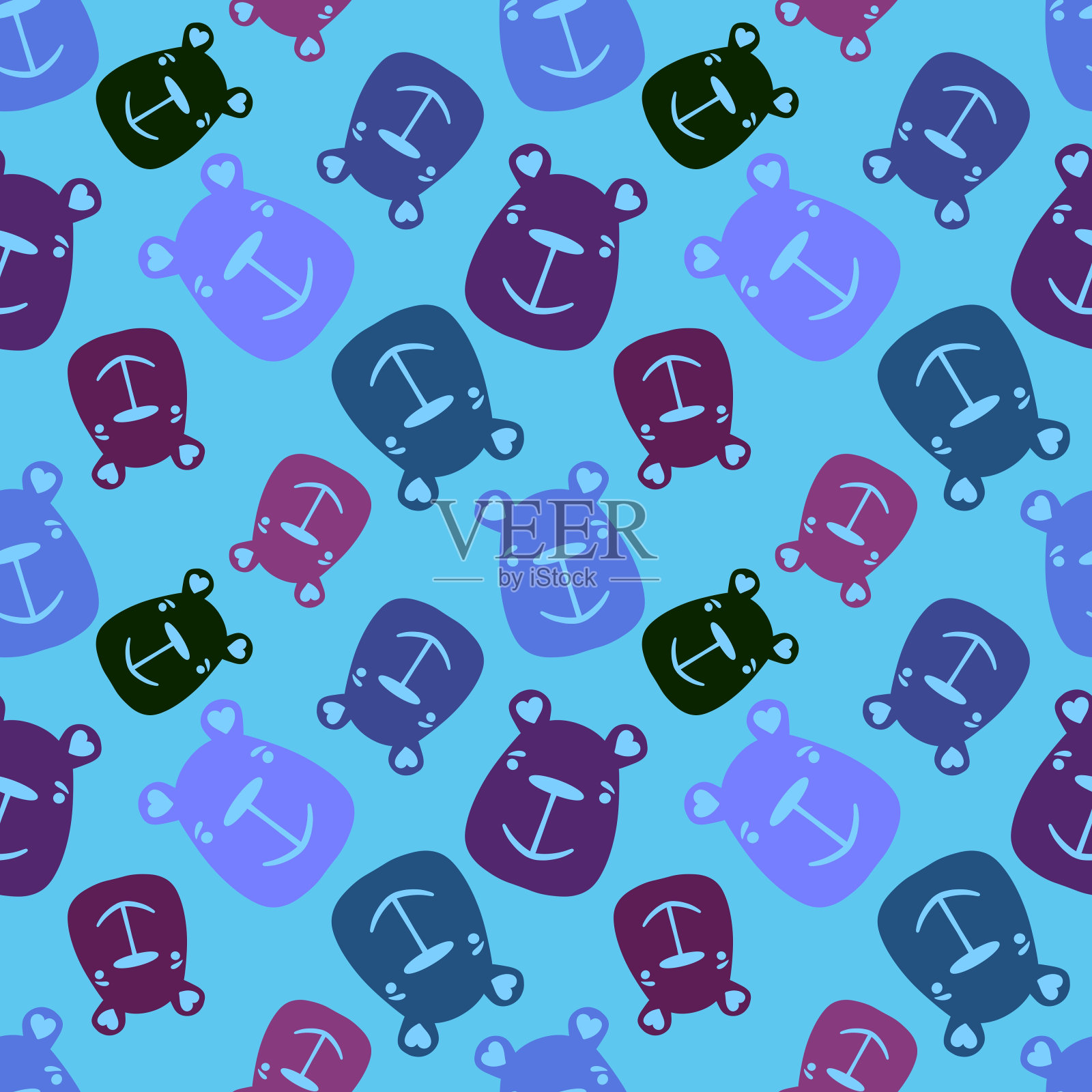 动物无缝图案的包装纸和孩子插画图片素材