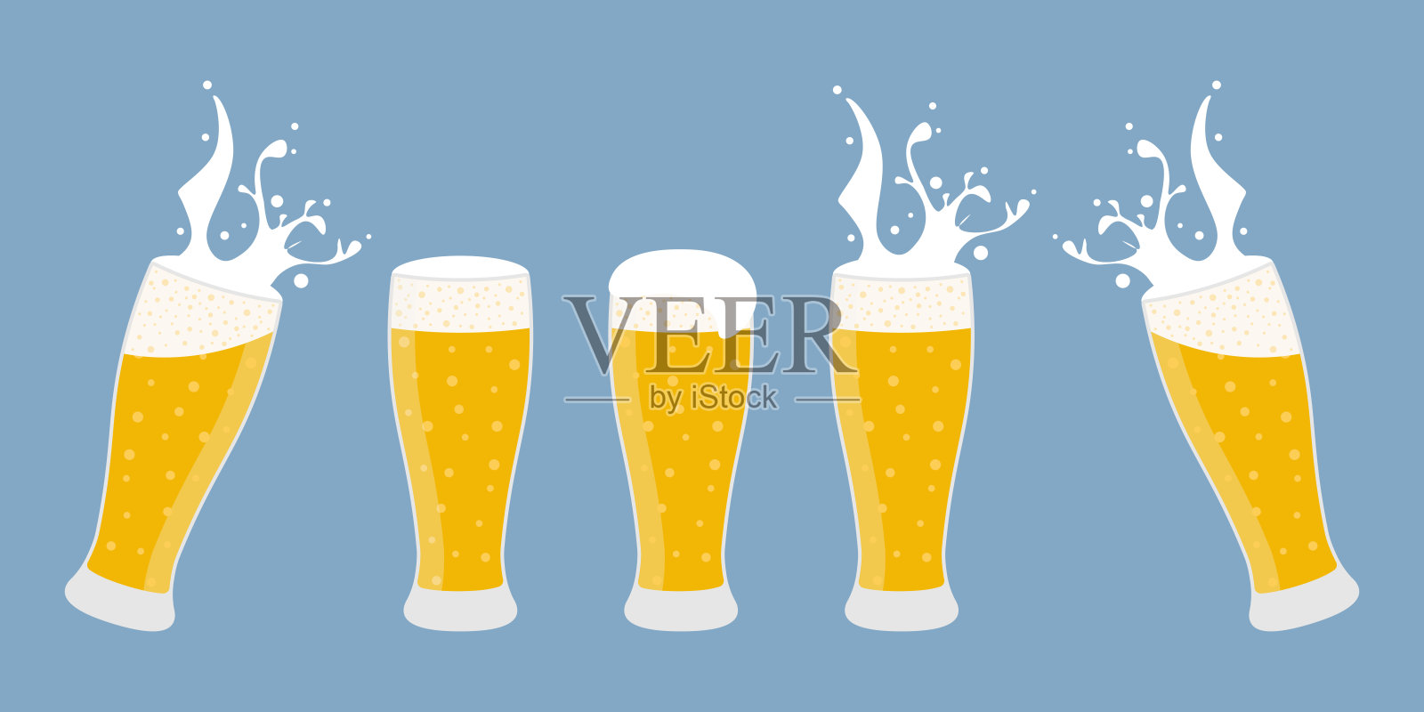 一套啤酒。插画图片素材