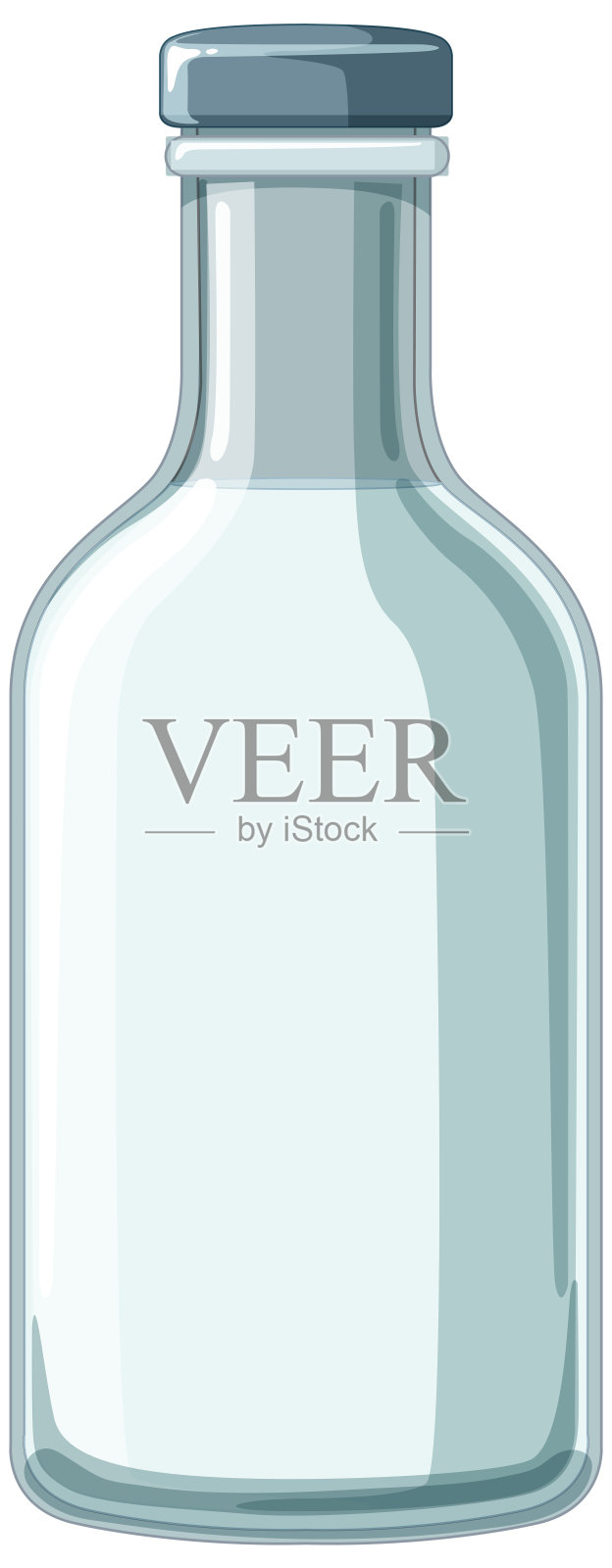带盖的透明空玻璃瓶插画图片素材