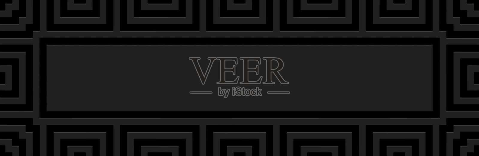 横幅。黑色背景上的浮雕几何装饰3D图案，留出文字空间。装饰封面设计，希腊曲径风格。东方，亚洲，印度，墨西哥，阿兹特克的民族图案。插画图片素材