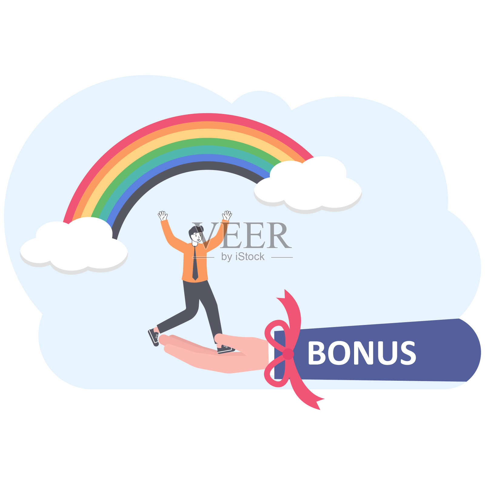 老板支付奖金给员工，插图矢量卡通插画图片素材