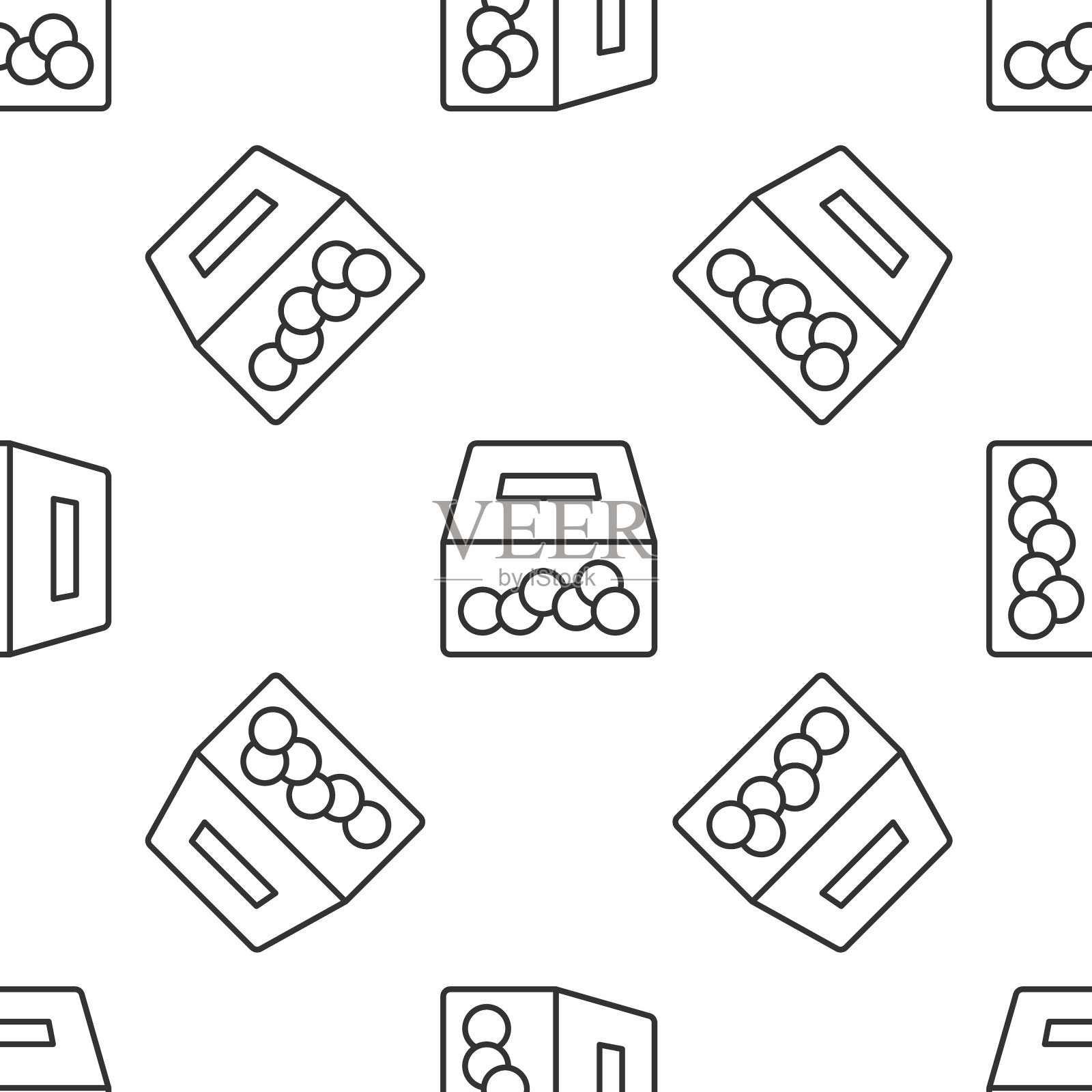 捐赠和慈善图标隔离无缝图案在白色背景。捐钱和慈善理念。向量插画图片素材