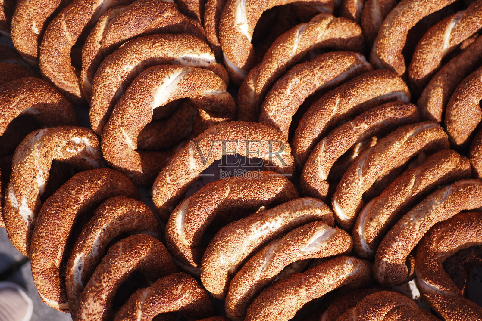 在货车上卖的土耳其百吉饼照片摄影图片