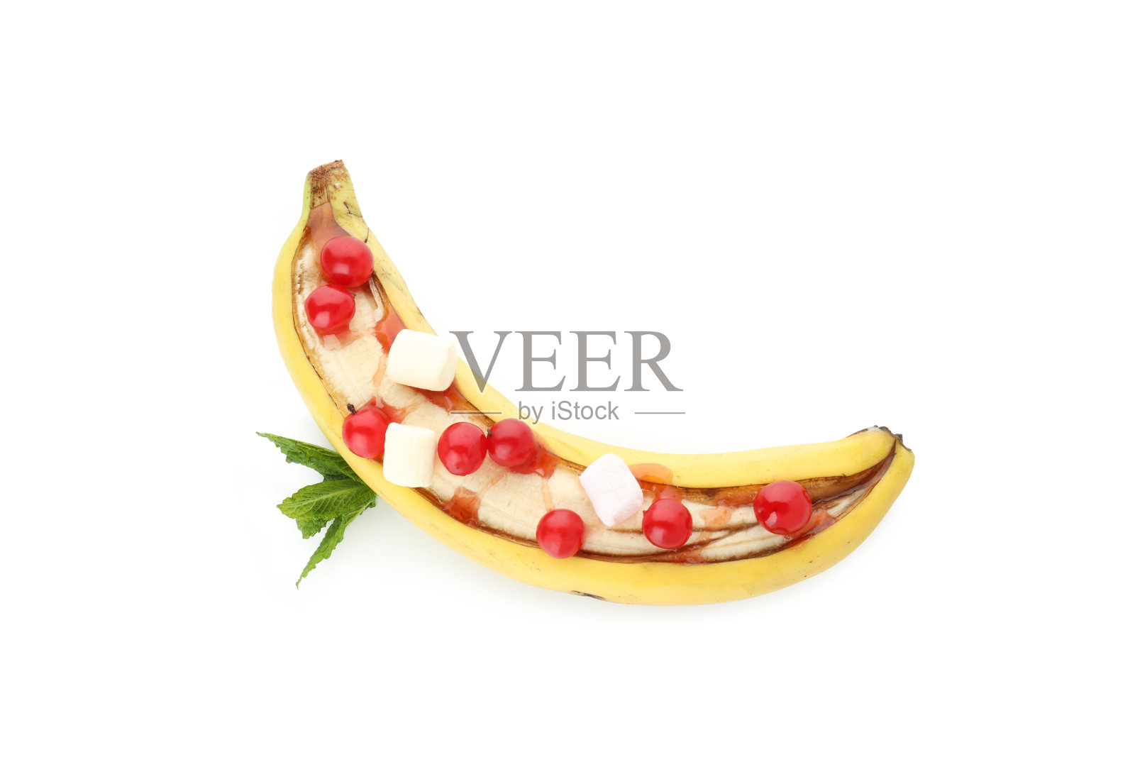 美味食物的概念配上美味的香蕉甜点照片摄影图片