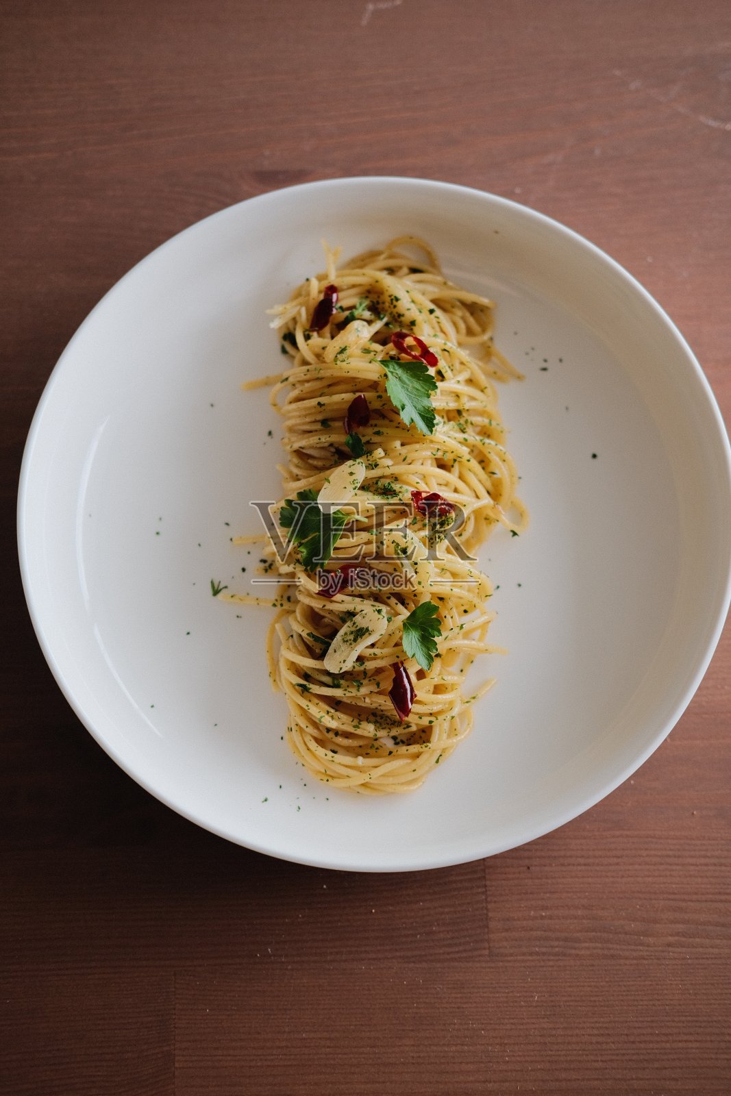 意大利面，Aglio e Olio照片摄影图片