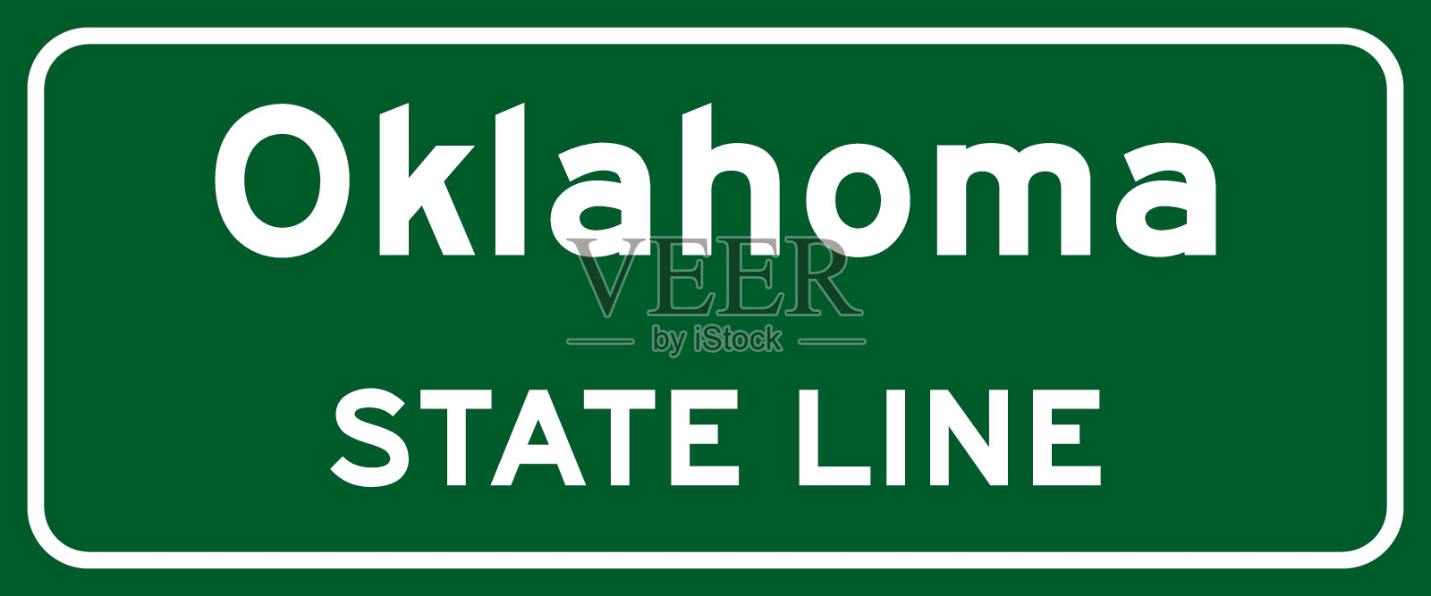 俄克拉何马州界线路标插画图片素材