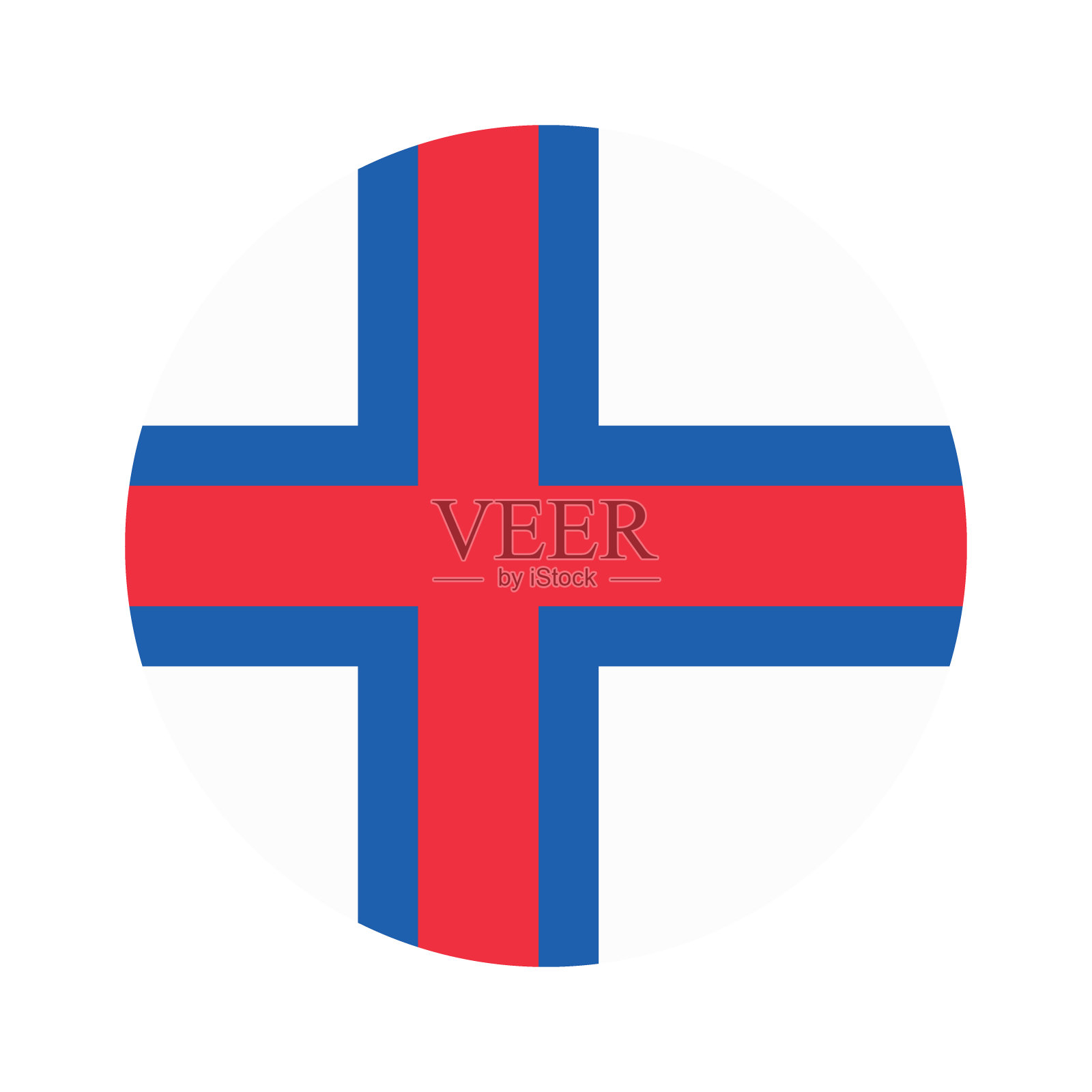 法罗群岛国旗。按钮标志图标。标准颜色。圆形图标标志。电脑插图。数码插图。矢量插图。插画图片素材