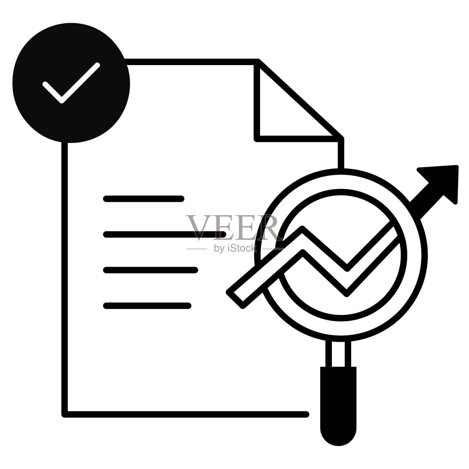 以客观标准、绩效基准和持续反馈循环的评估过程，促进专业成长和组织卓越。可编辑的描边图标。插画图片素材