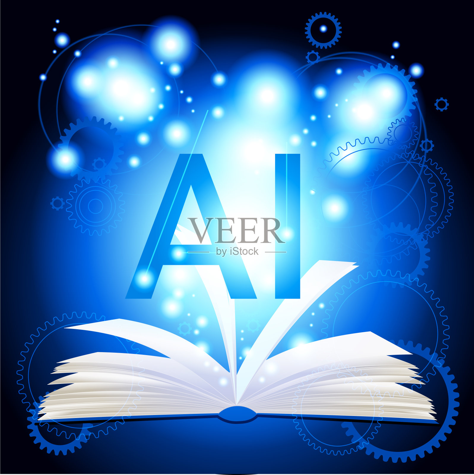 未来设计的带有电路板的人工智能大脑。数字和技术背景。插画图片素材