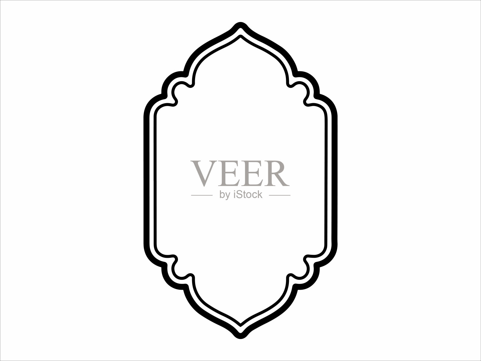 斋月框架背景。伊斯兰框架线艺术插图。手绘伊斯兰框架插图。斋月框架线条艺术背景。Eid Al Fitr框架线艺术插图。斋月卡里姆框架线条艺术。把拉马丹·穆巴拉克黑白地画出来插画图片素材