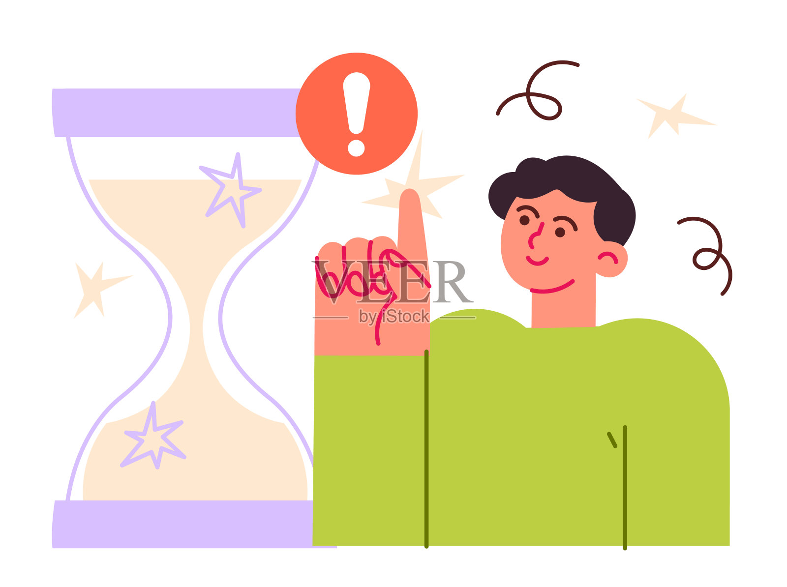 沙漏时间是一个重要的提醒插画图片素材