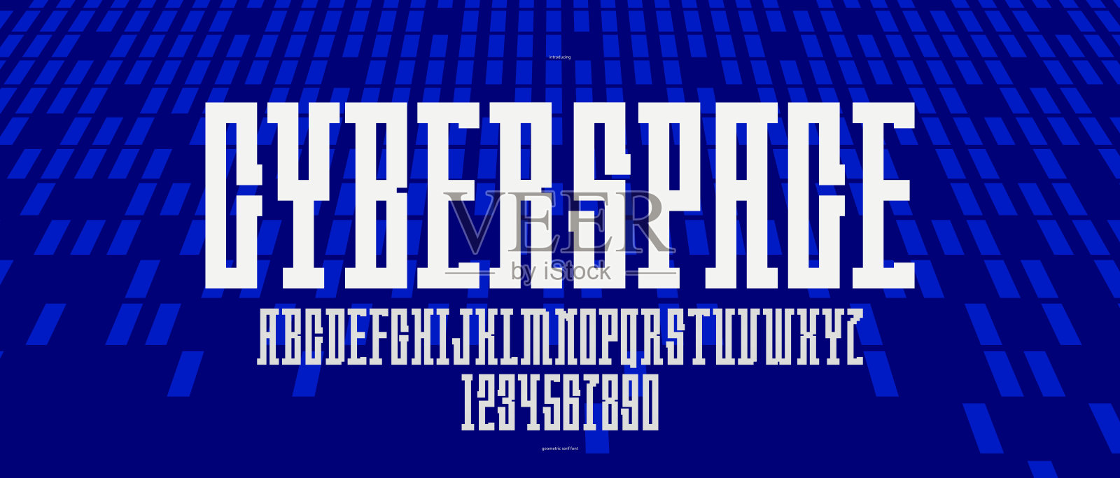 技术和未来的风格显示字体的标志和海报，矢量字体在现代最小的风格，几何设计字母和数字，高科技。插画图片素材