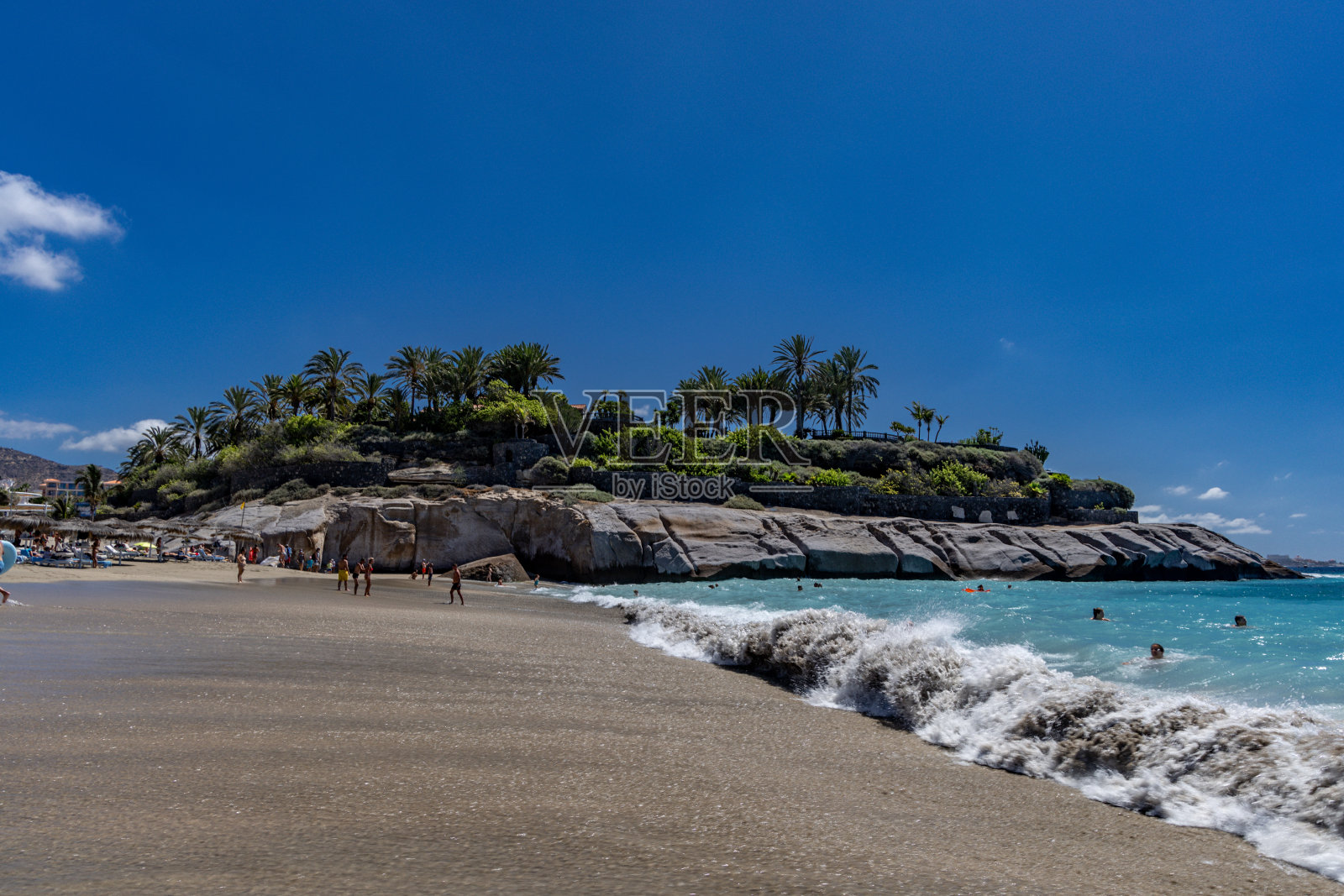 加那利群岛的普拉亚德尔杜克，大西洋上的一个沙滩，干净照片摄影图片